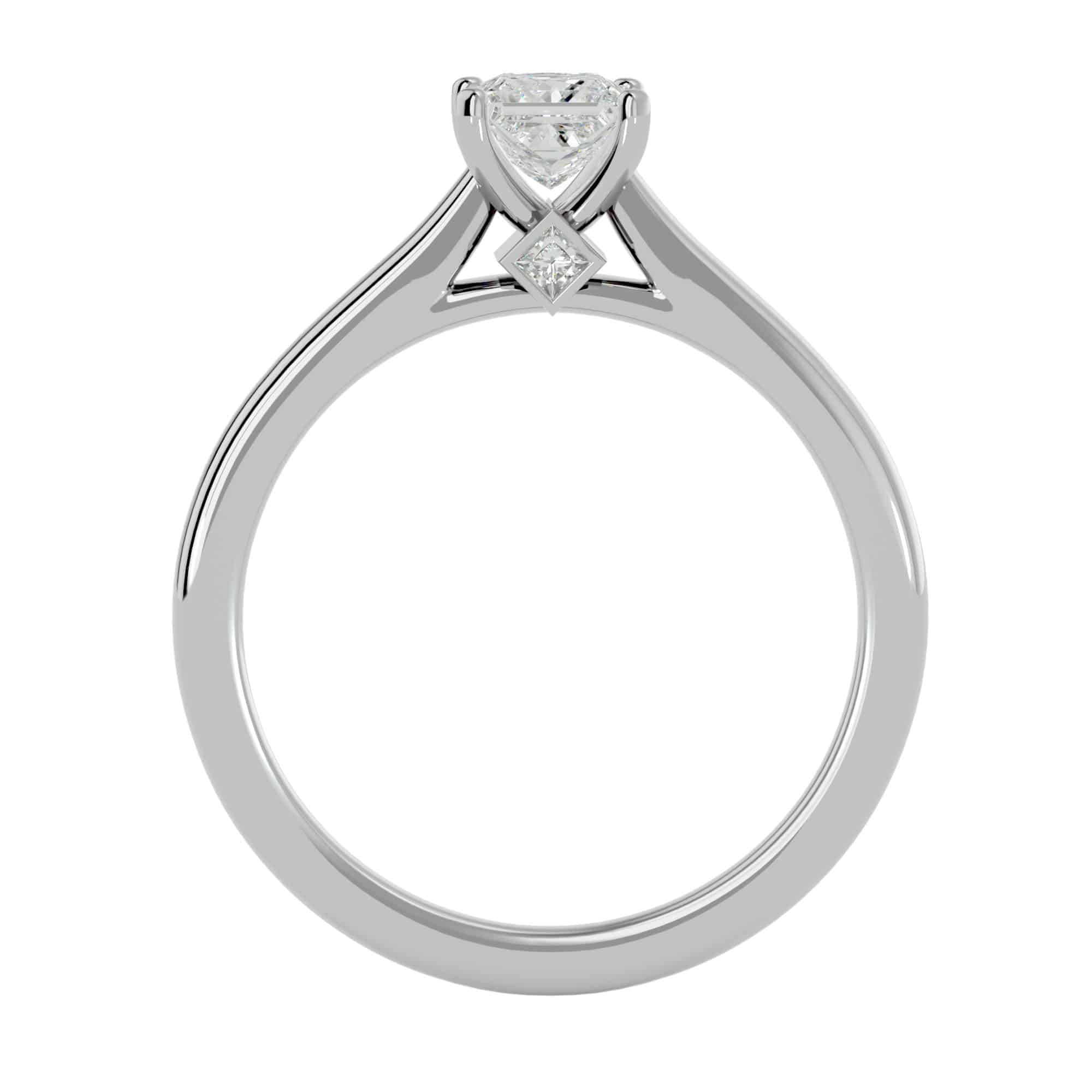 RX Princess Cut Diamond Engagement Ring Solitaire Cathedral Setting