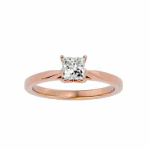 princess cut solitaire engagement ring tulip setting with 18k rose gold metal and princess shape diamond