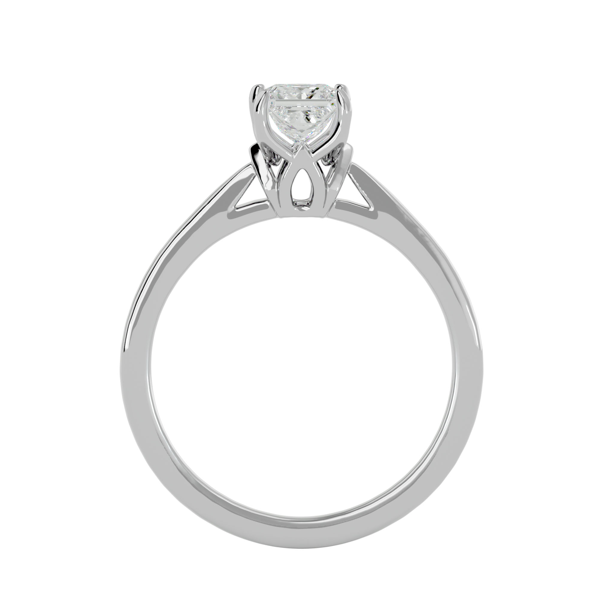 Princess Cut Solitaire Engagement Ring Tulip Setting