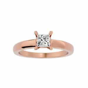 princess cut solitaire engagement ring floating diamond setting with 18k rose gold metal and princess shape diamond