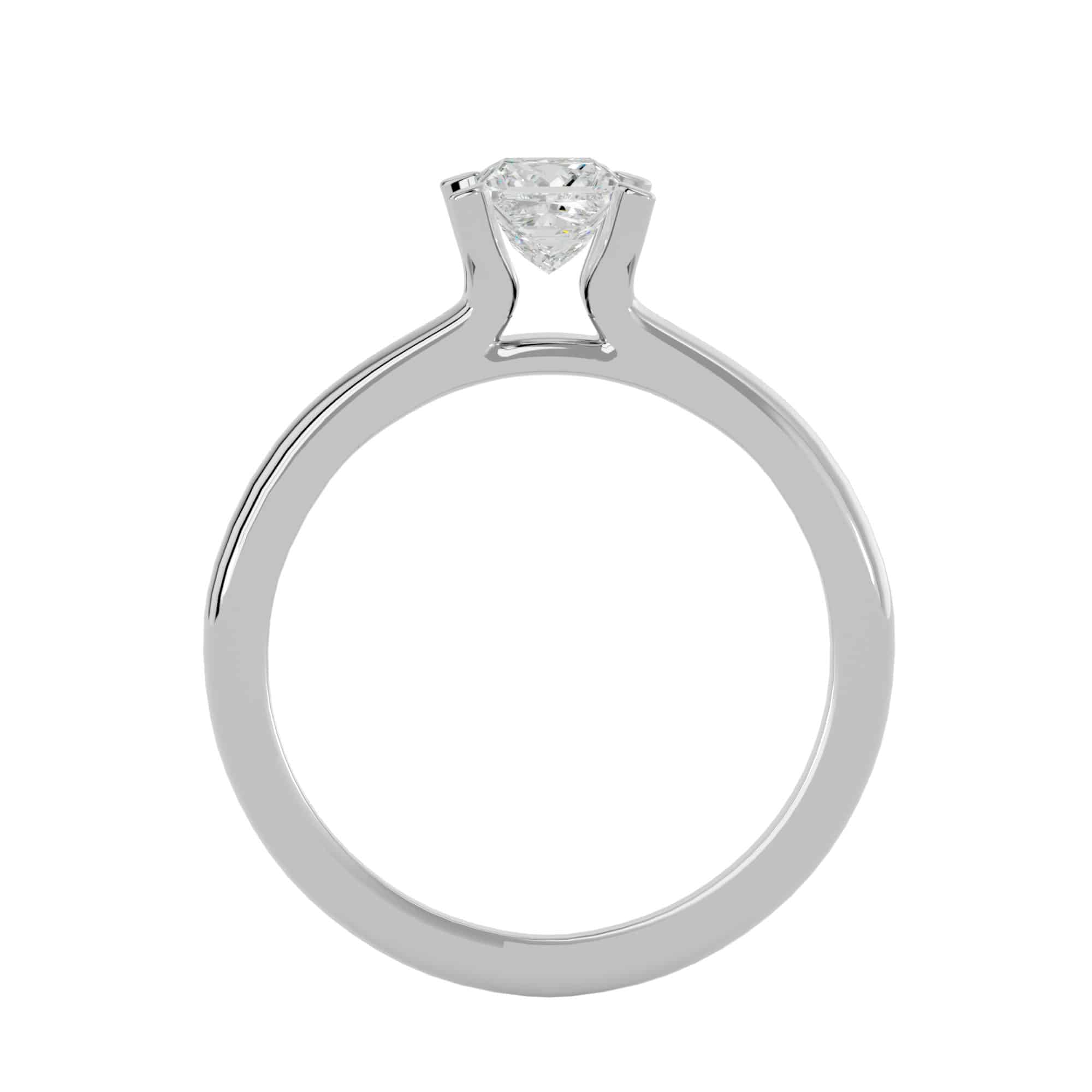 Princess Cut Solitaire Engagement Ring Floating Diamond Setting