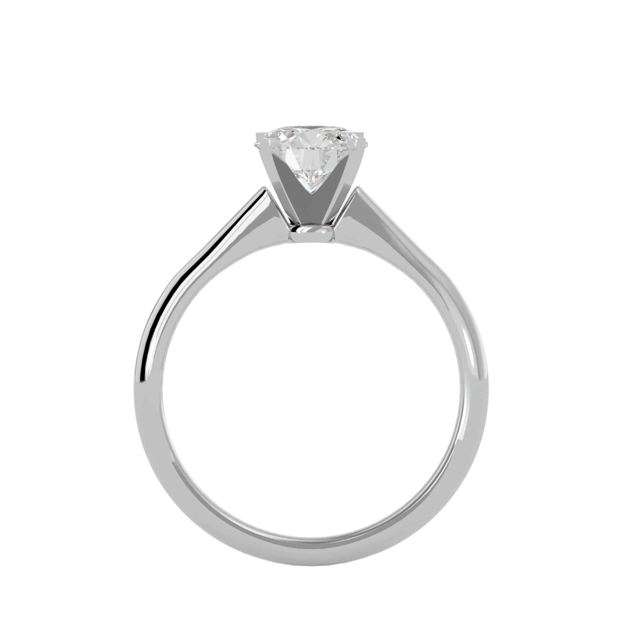 4 Prongs Solitaire Engagement Ring Simple Setting