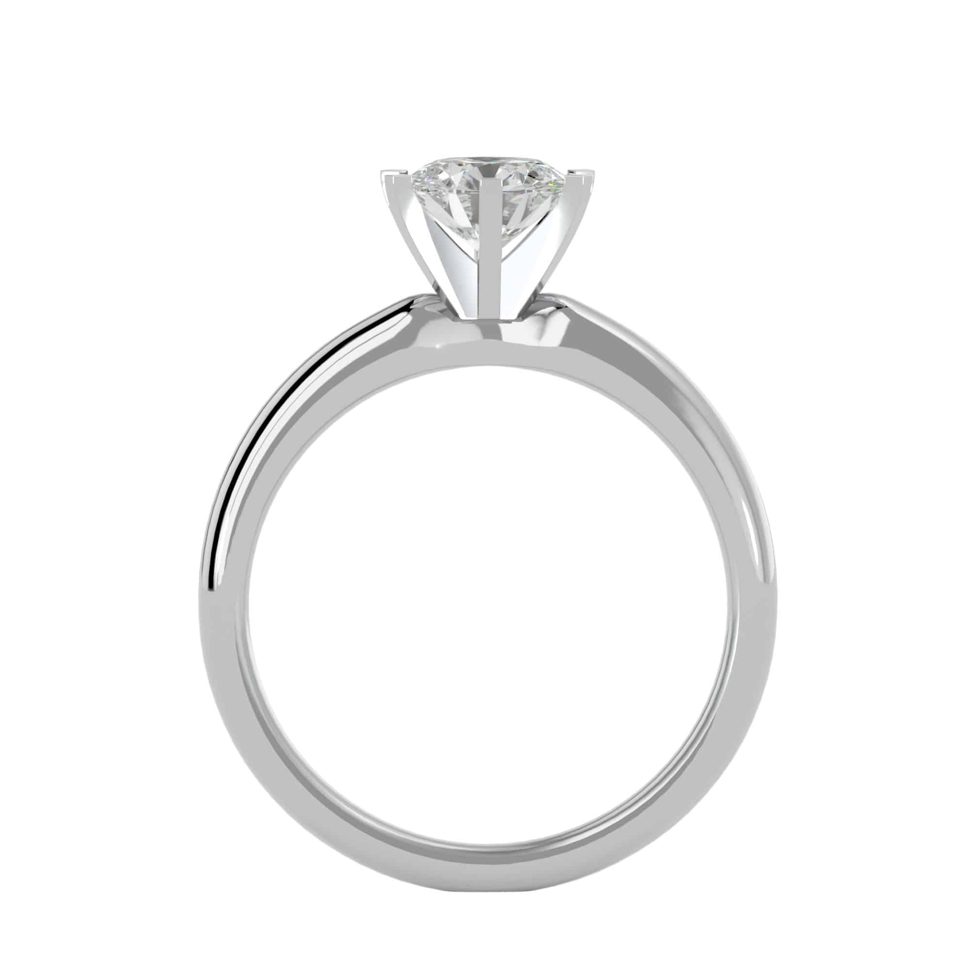 6 Prong Solitaire Engagement Ring High Dome Setting