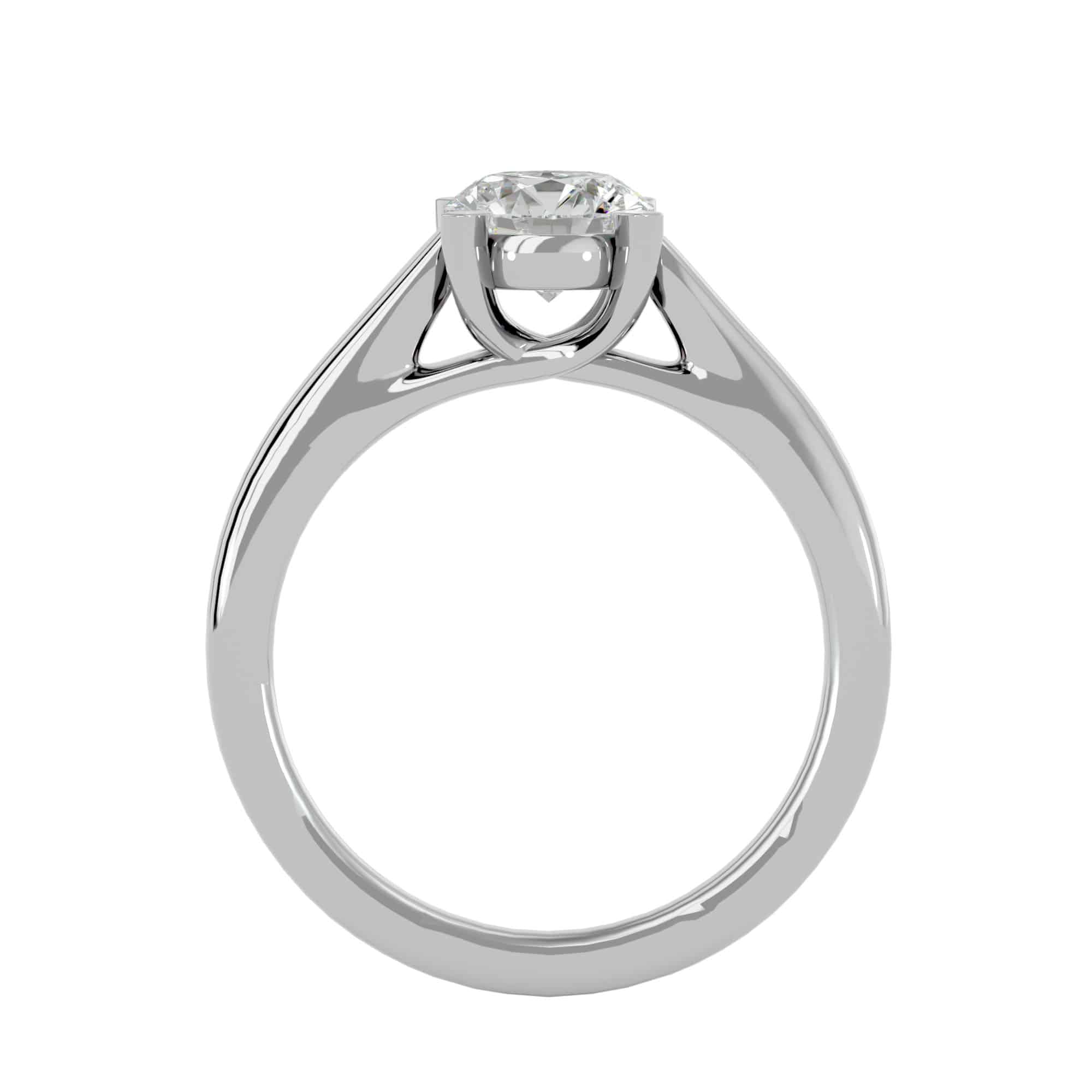 Solitaire Engagement Ring Raised Should Crossed Prongs Setting