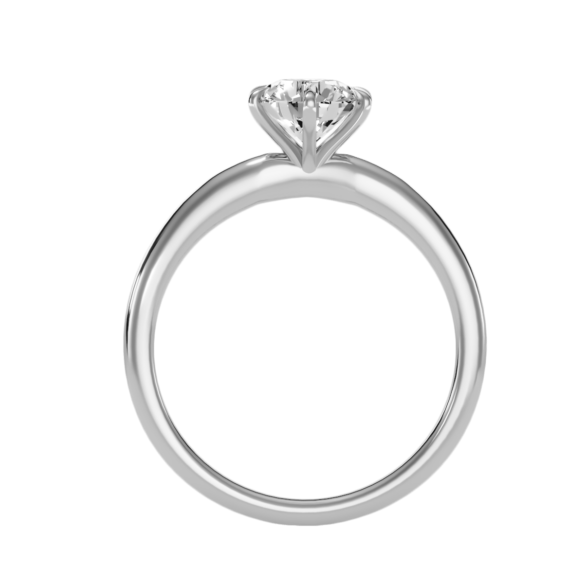 Round Cut Petite Claws Engagement Ring Setting