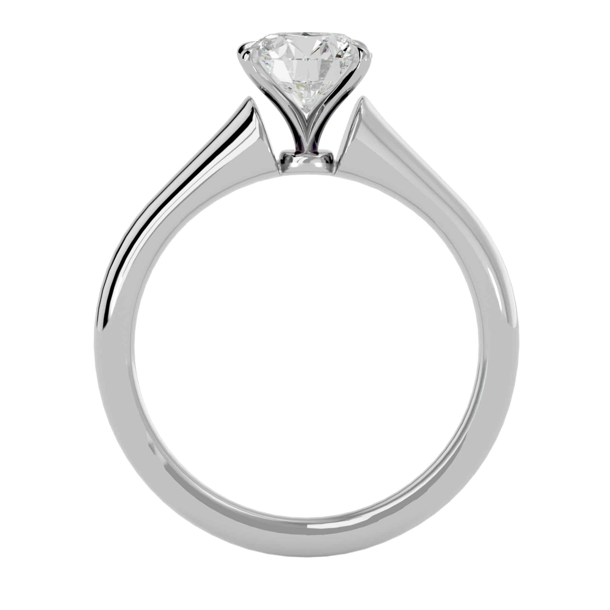 Solitaire Engagement Ring Flared Shank Setting