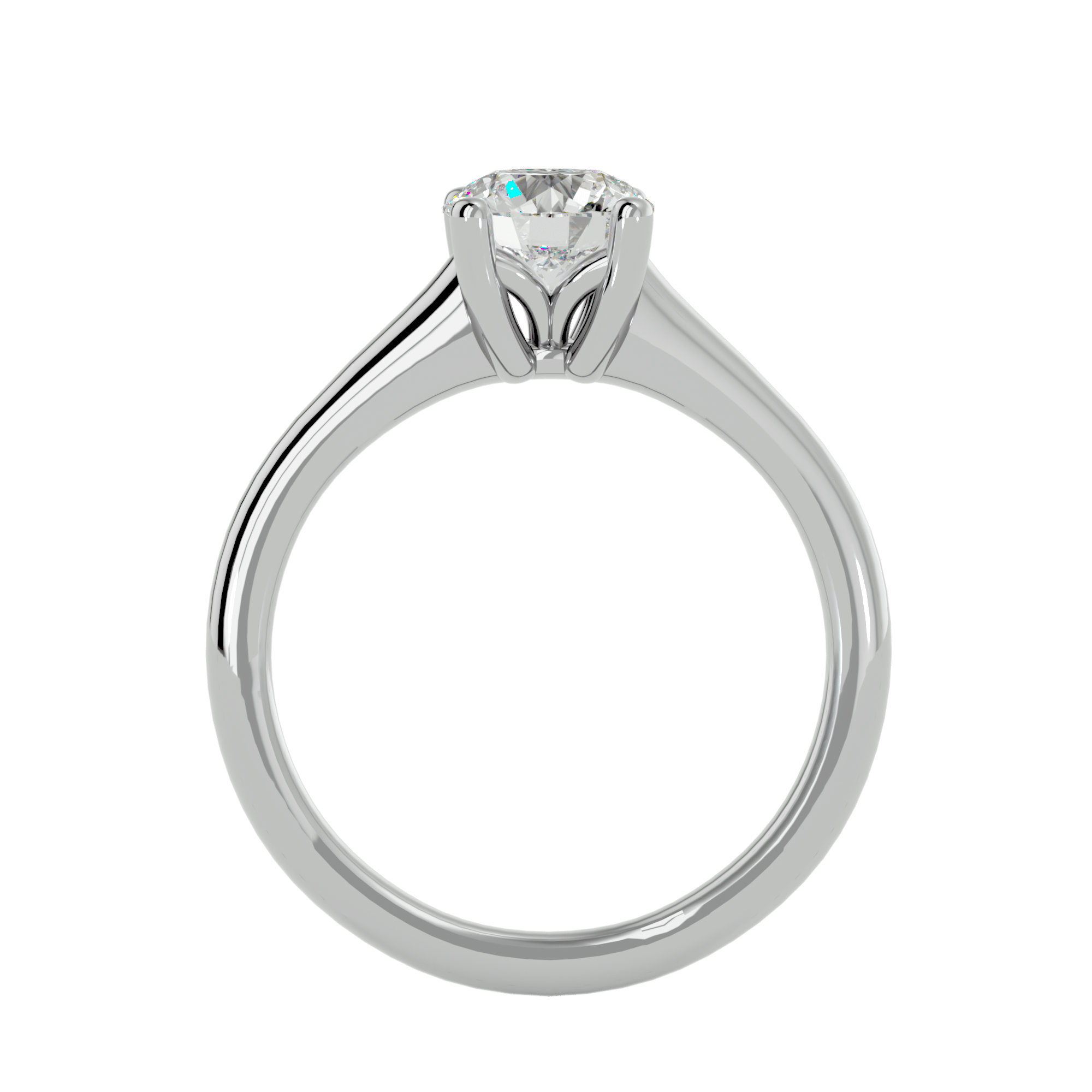 Four Claws Low-Setting Solitaire Engagement Ring