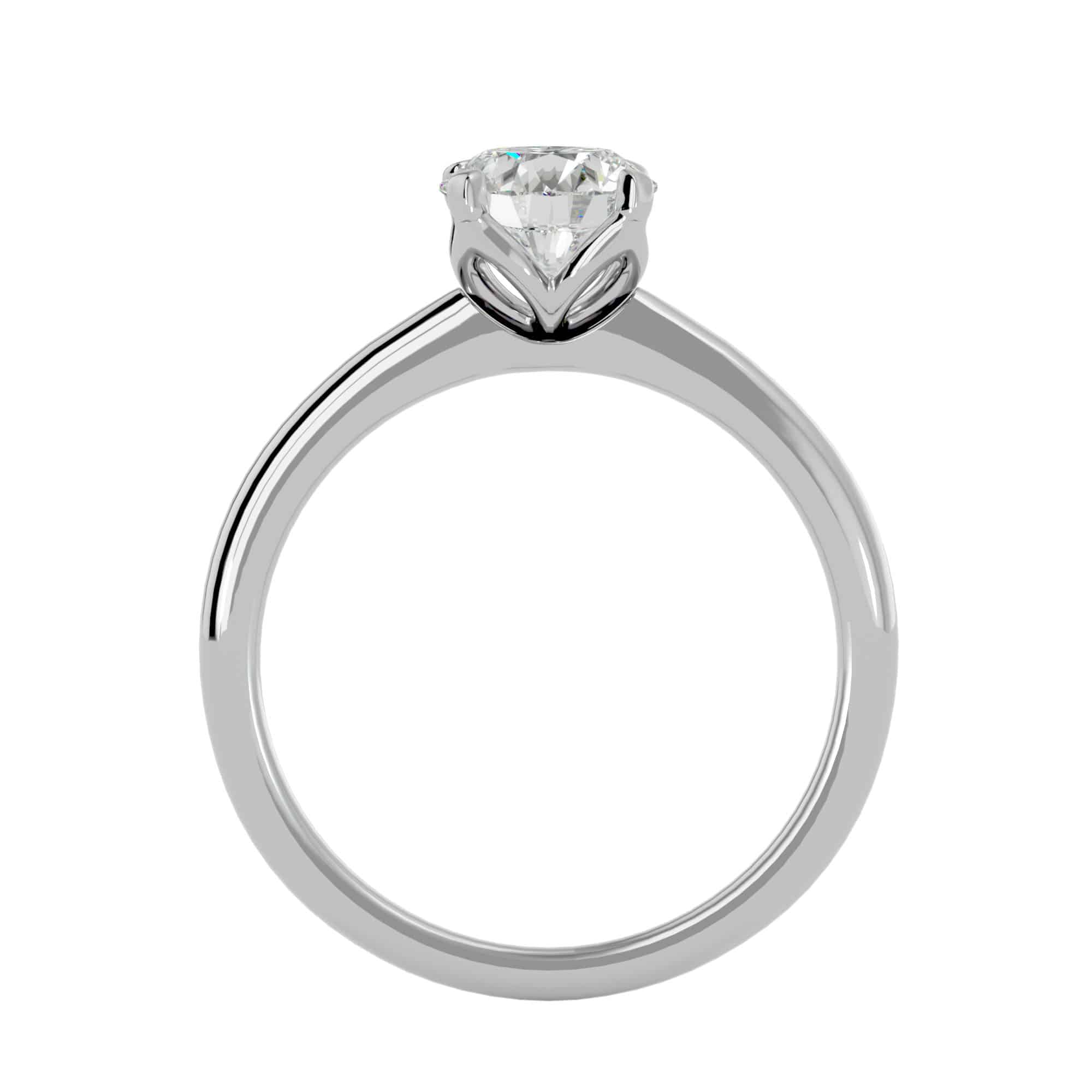 Floral Solitaire Engagement Ring Petite Setting