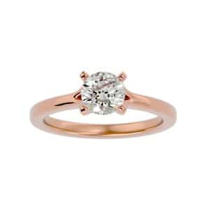 rx solitaire engagement ring infinity claws setting with 18k rose gold metal and round shape diamond