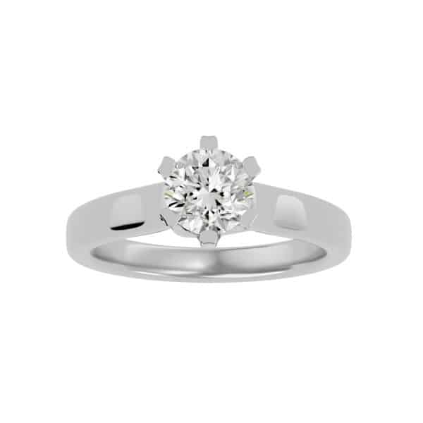 Solitaire Engagement Ring Flat Thick Band SettingSolitaire Engagement Ring Flat Thick Band Setting