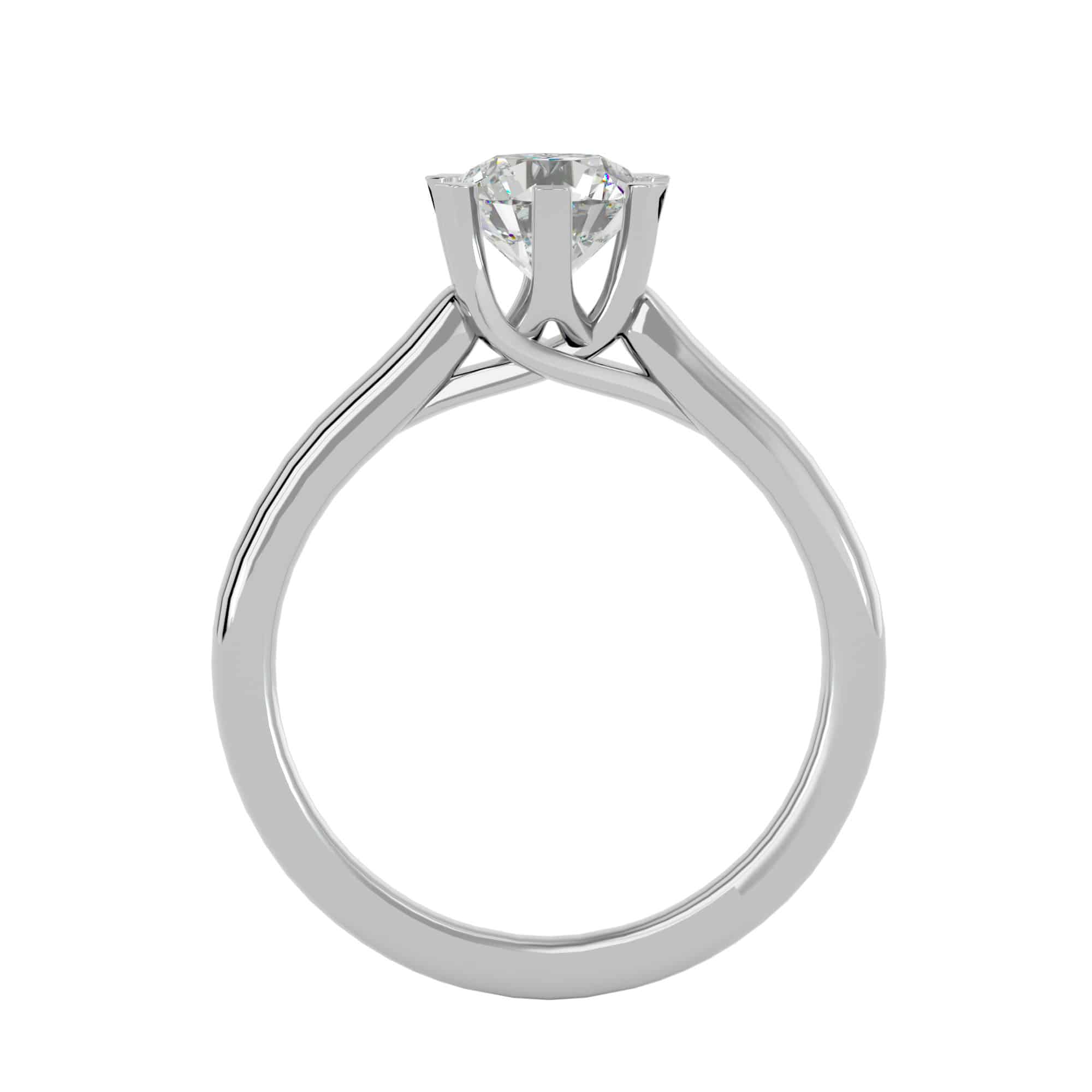 Solitaire Engagement Ring Flat Thick Band Setting