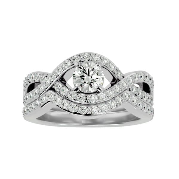 Infinity Round Cut Diamond Ring With Matching Wedding BandInfinity Round Cut Diamond Ring With Matching Wedding Band