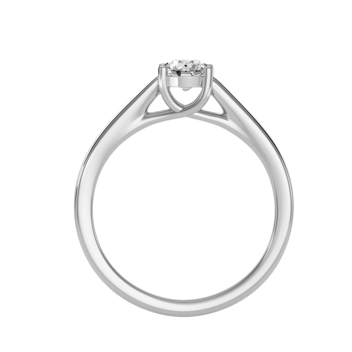 Simple Solitaire Flat Band Engagement Ring