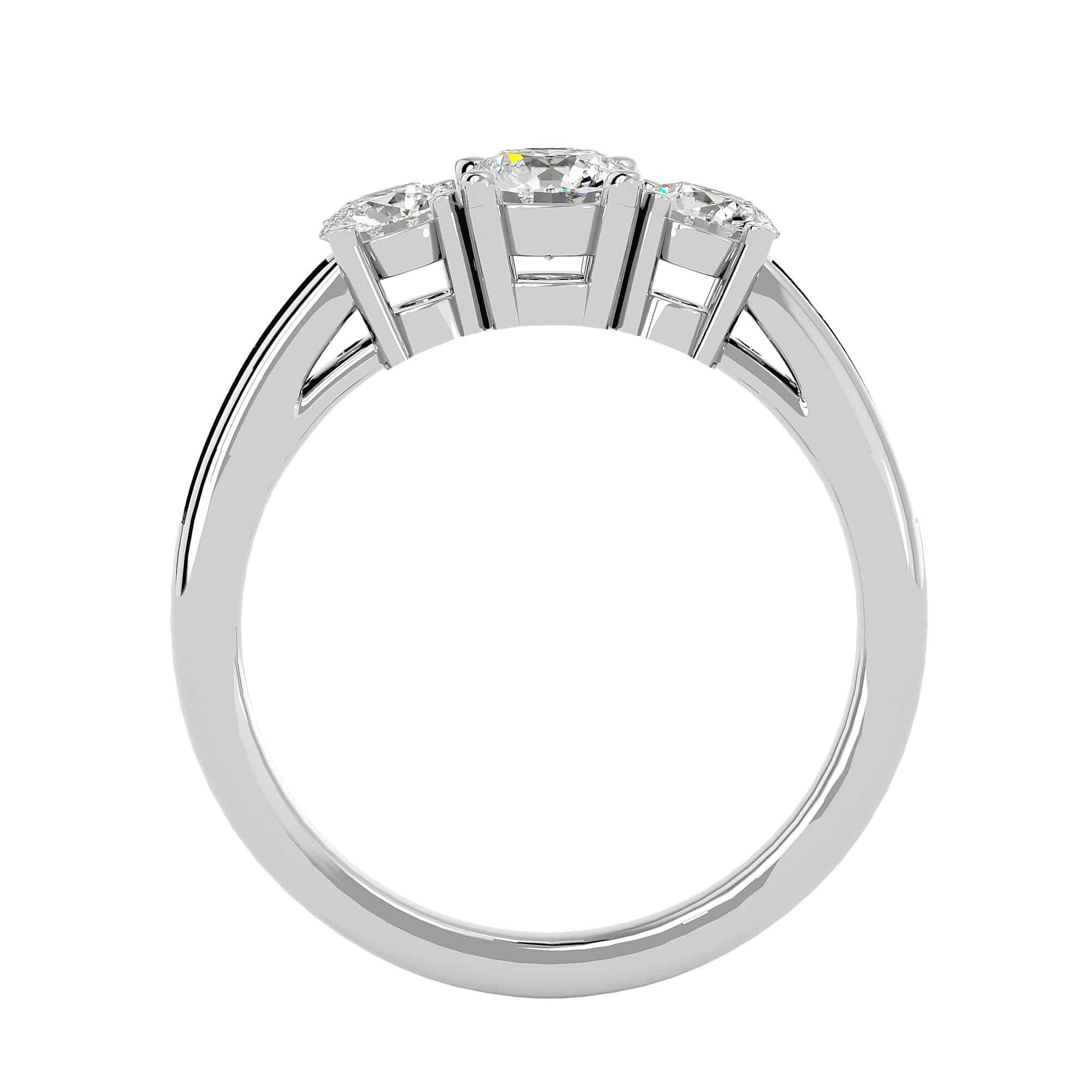 Three Stone Engagement Ring Floating Prongs Setting