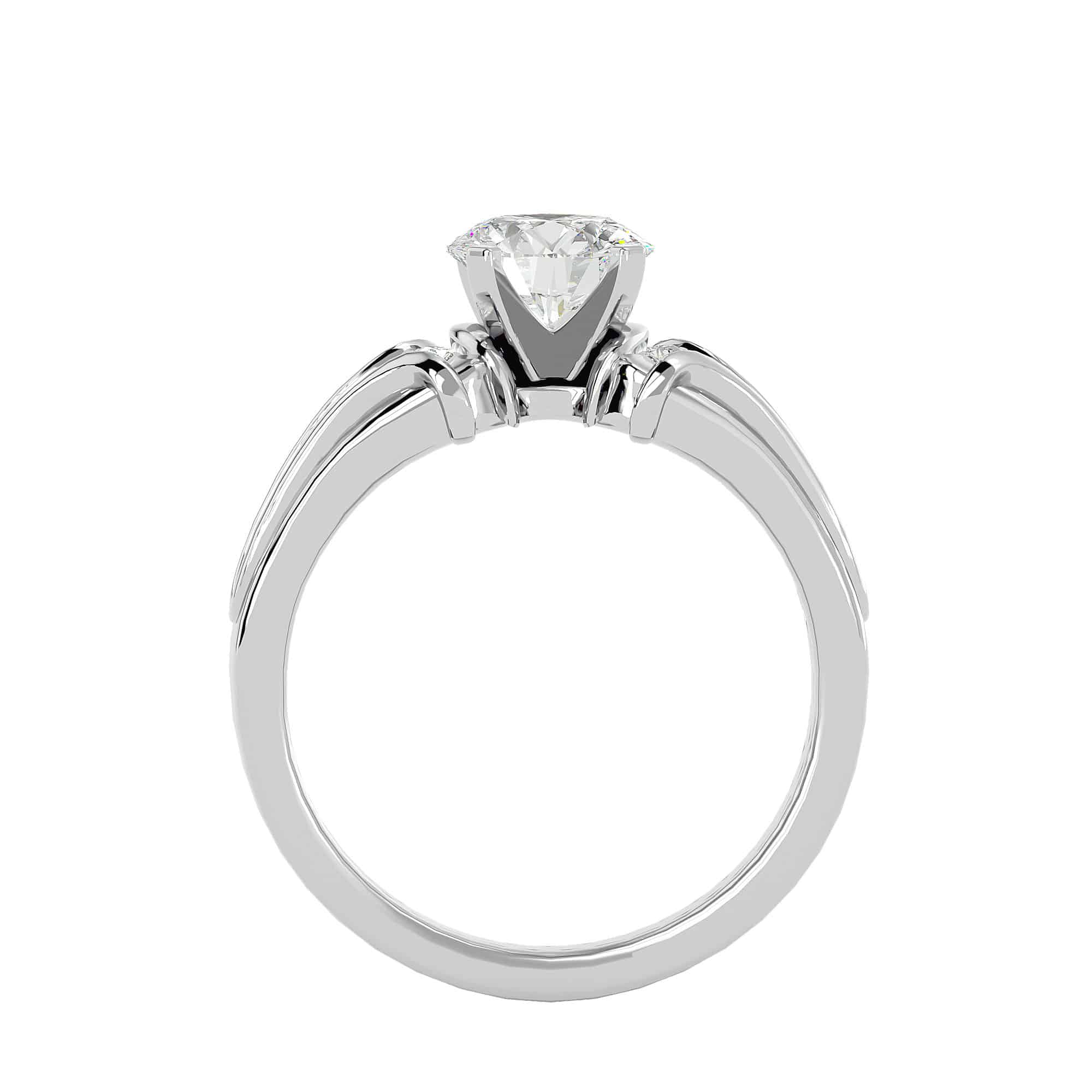 SkyGem Solitaire Engagement Ring Thick Band Setting