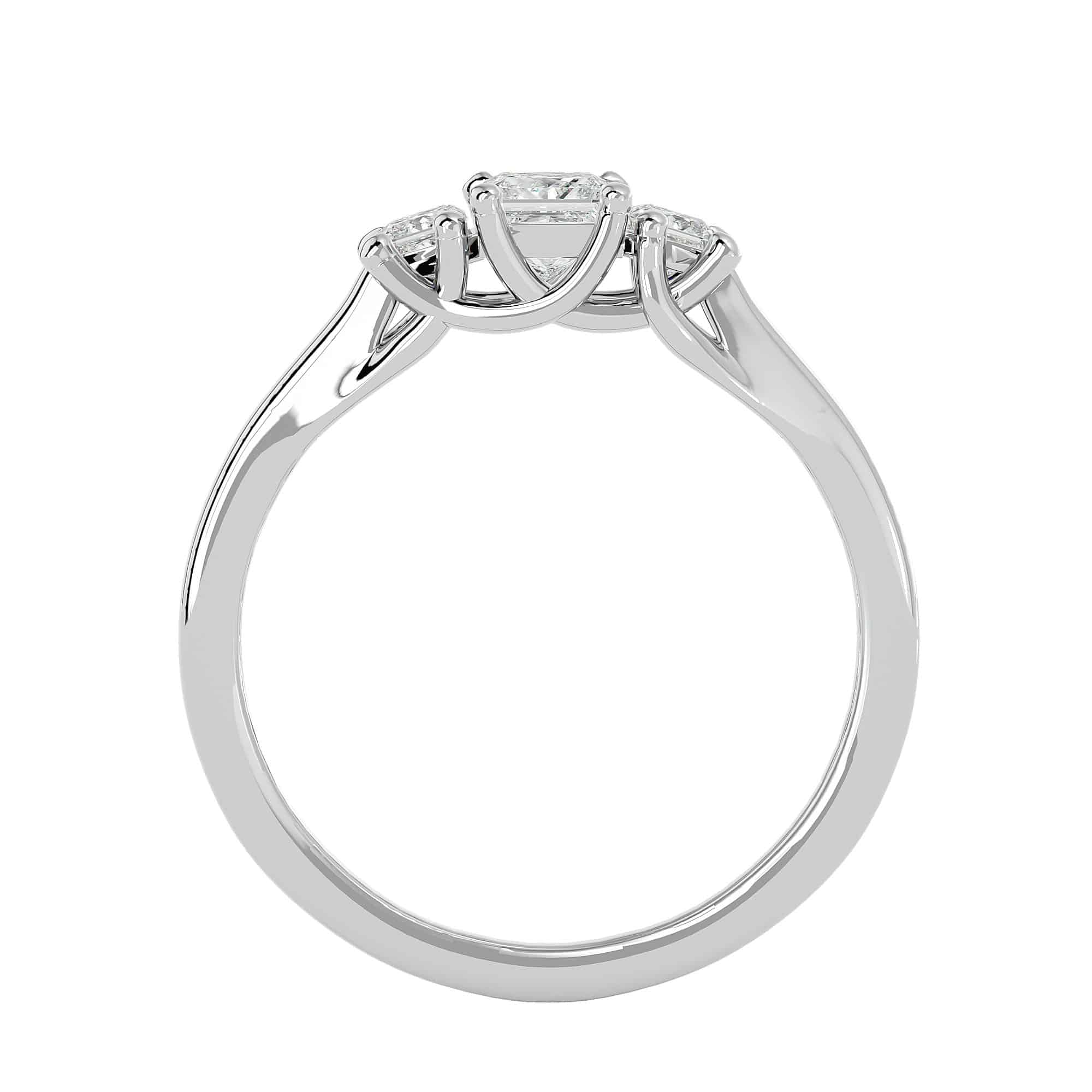 Princess Cut Trilogy Engagement Ring