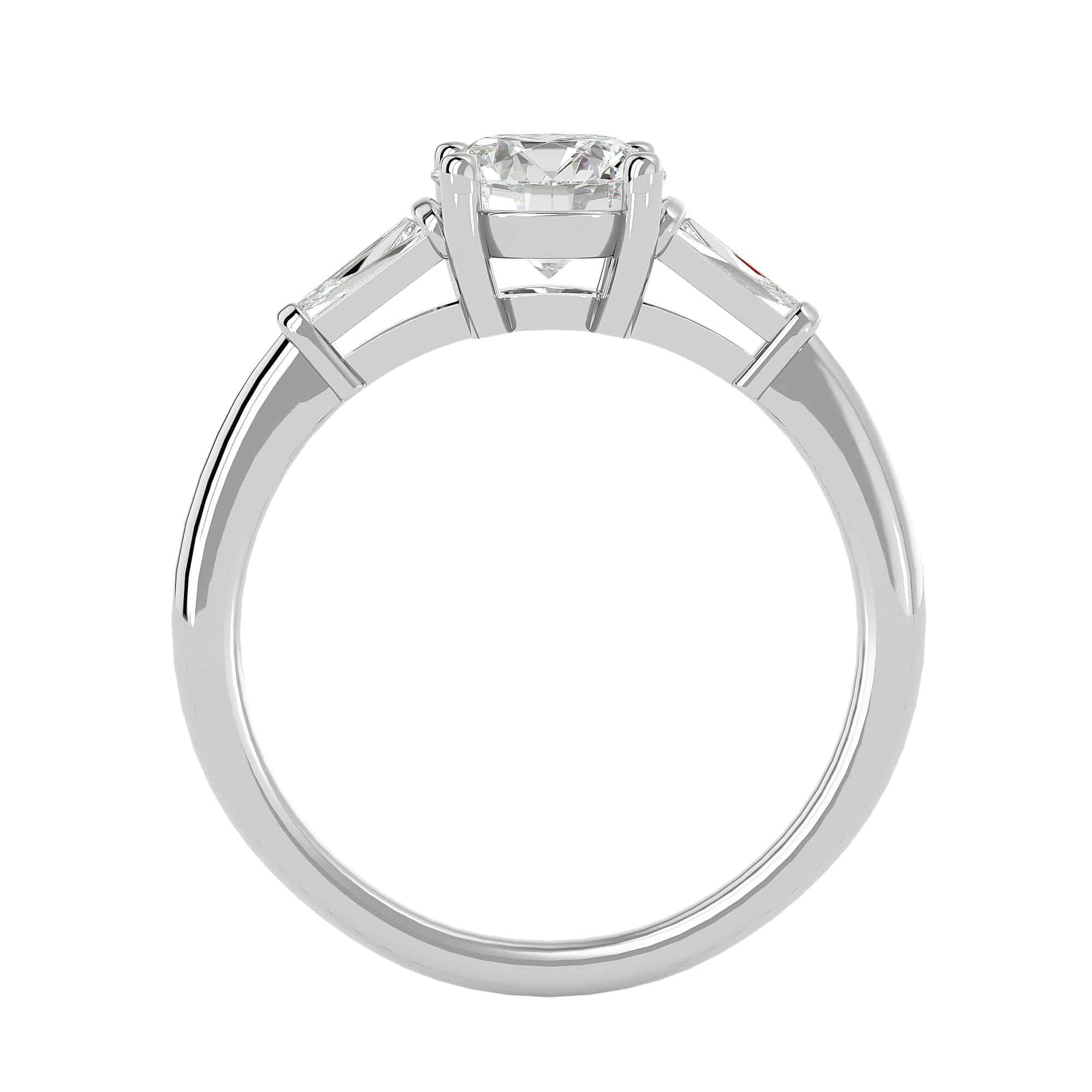 Tapered Baguette Three Stone Engagement Ring Setting