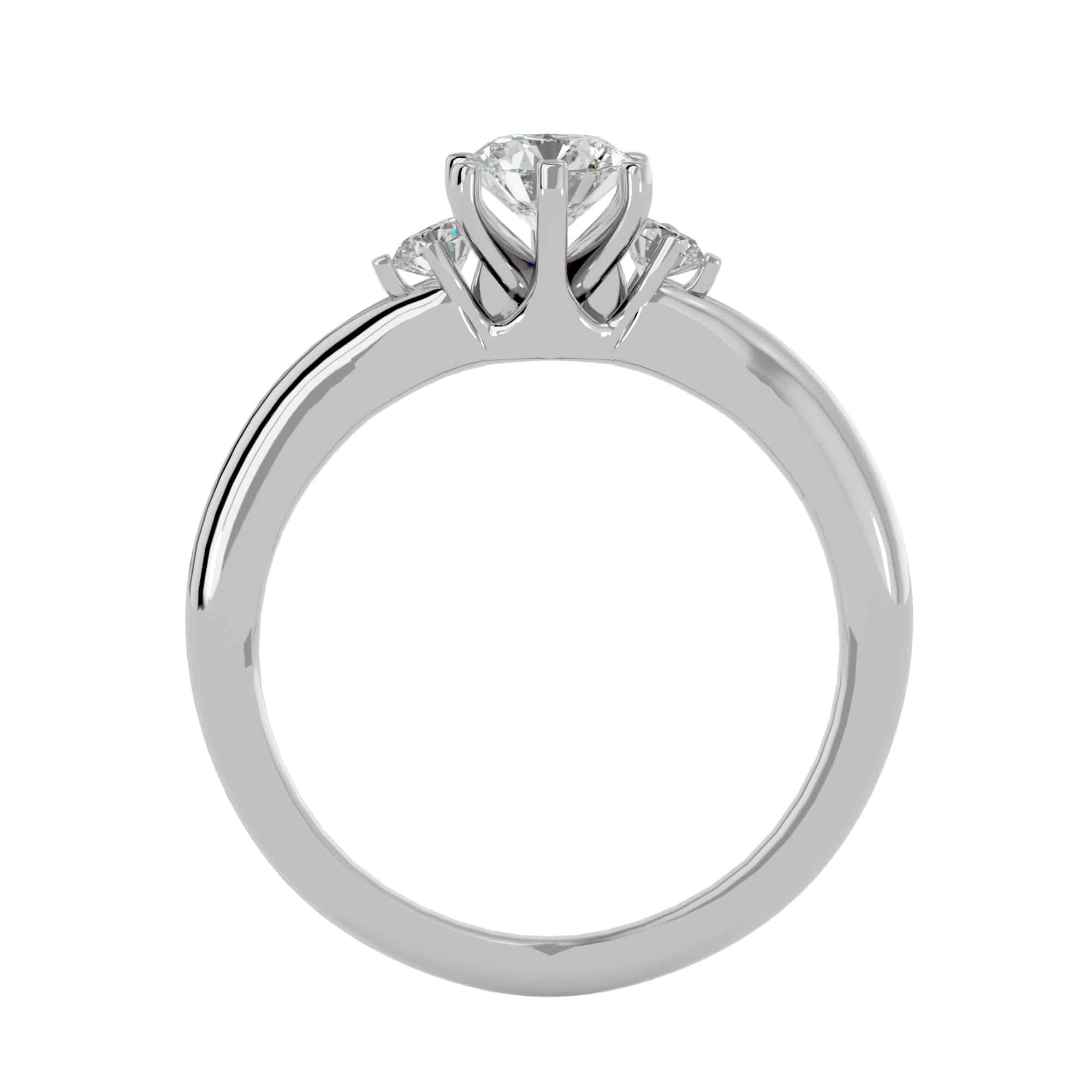 Thick Shank Three Stone Engagement Ring Setting