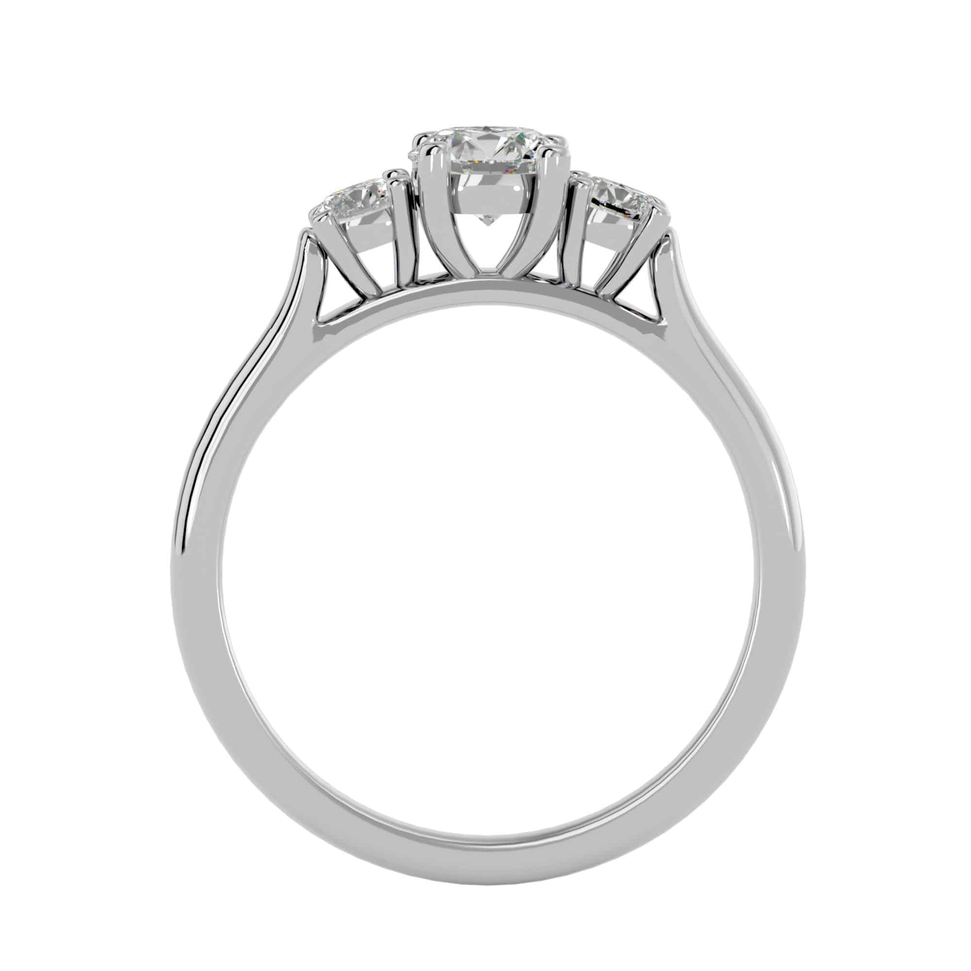 Three Stone Engagement Ring Prong Set Diamonds