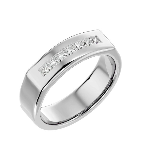 Square Diamonds Solid Men's Wedding Ring