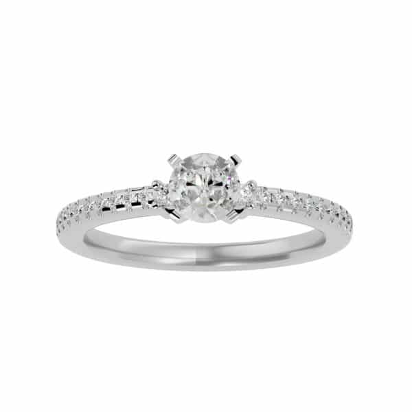 Solitaire Engagement Ring Pave Set Side StonesSolitaire Engagement Ring Pave Set Side Stones