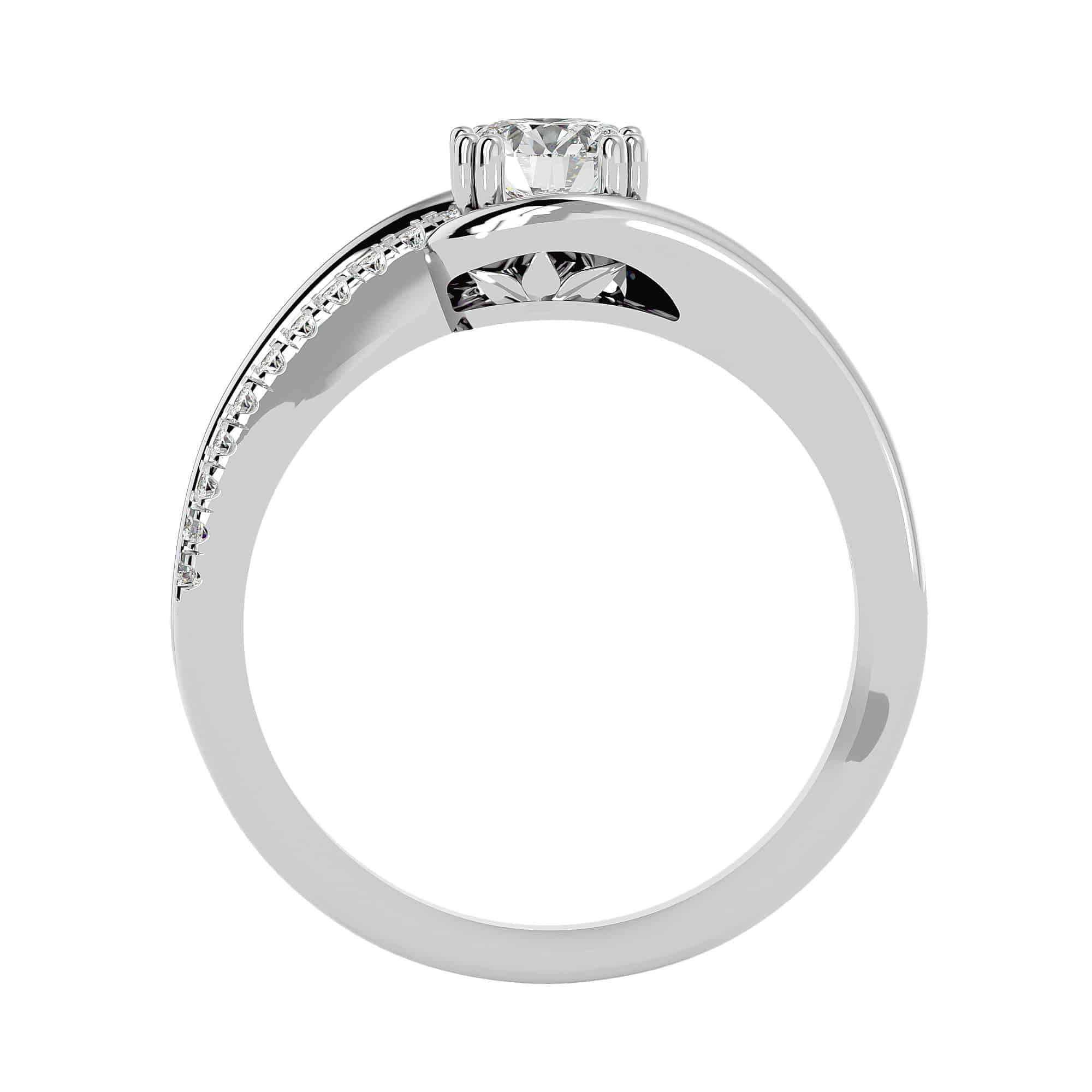 Solitaire Engagement Ring Double Micro-Pave Setting