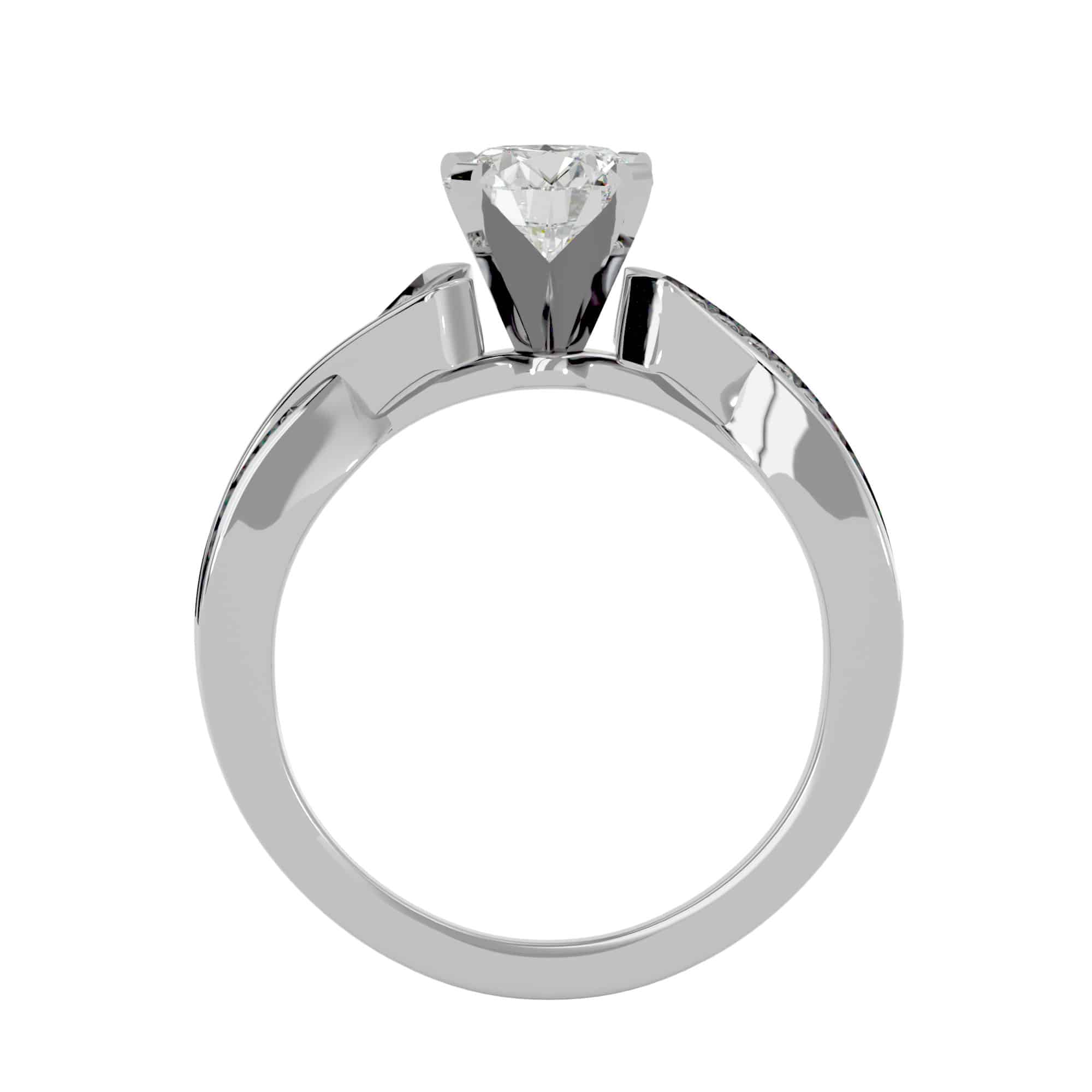 Intertwined Solitaire Diamond Engagement Ring