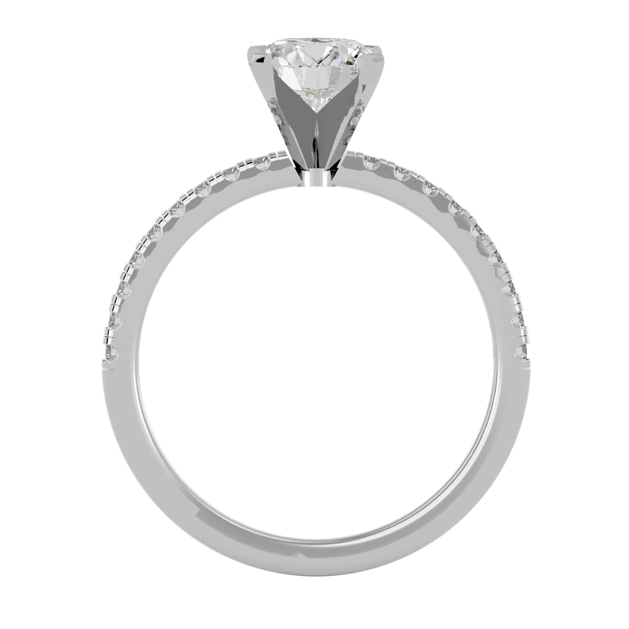 Round Cut Petite Diamond High Setting Engagement Ring