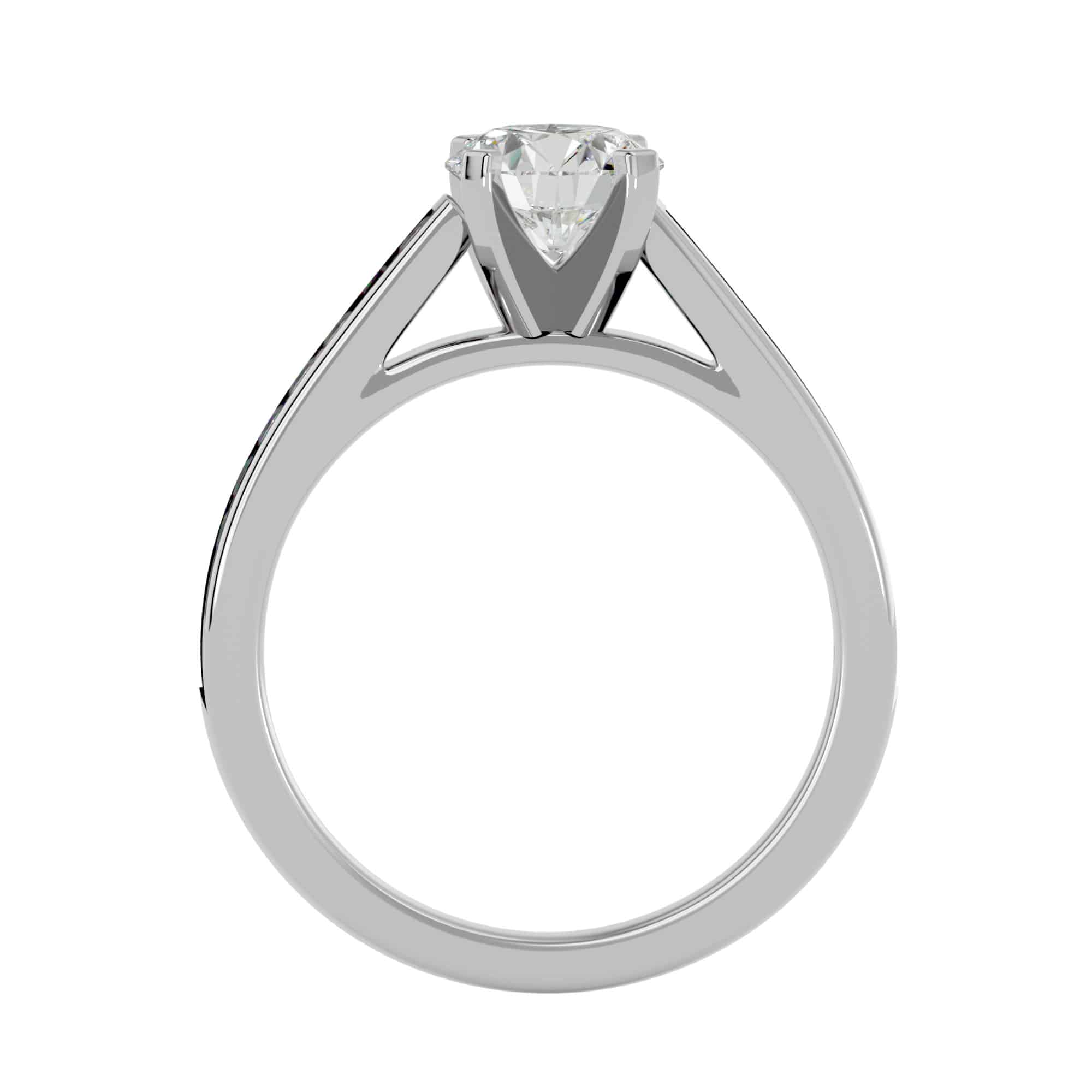 Solitaire Engagement Ring Cathedral Diamond Setting