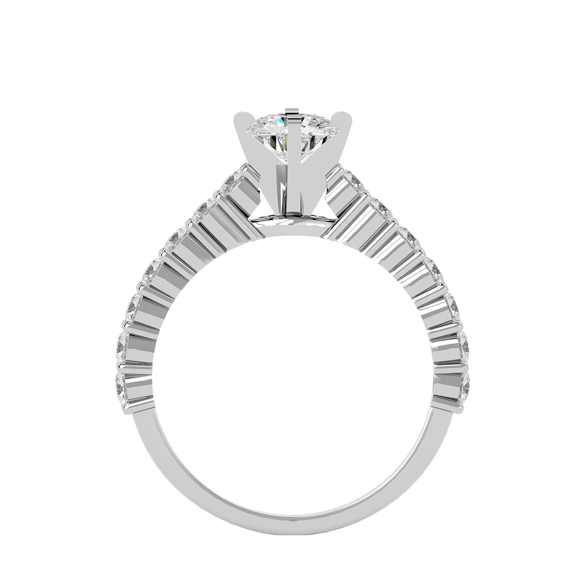 Round Solitaire Engagement Ring Honey Cone Shared-Claws Setting