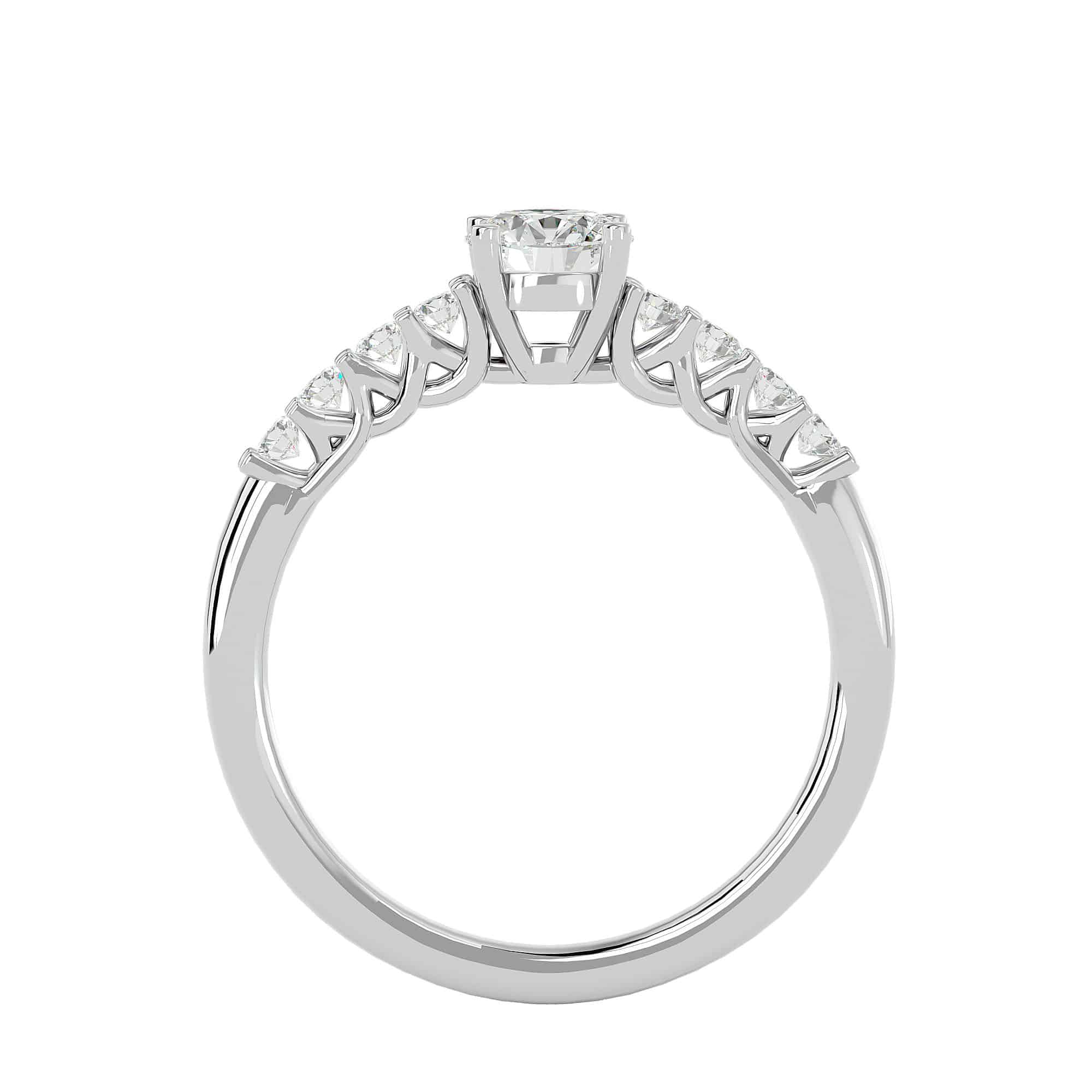 Solitaire Engagement Ring Intertwined Prongs Setting