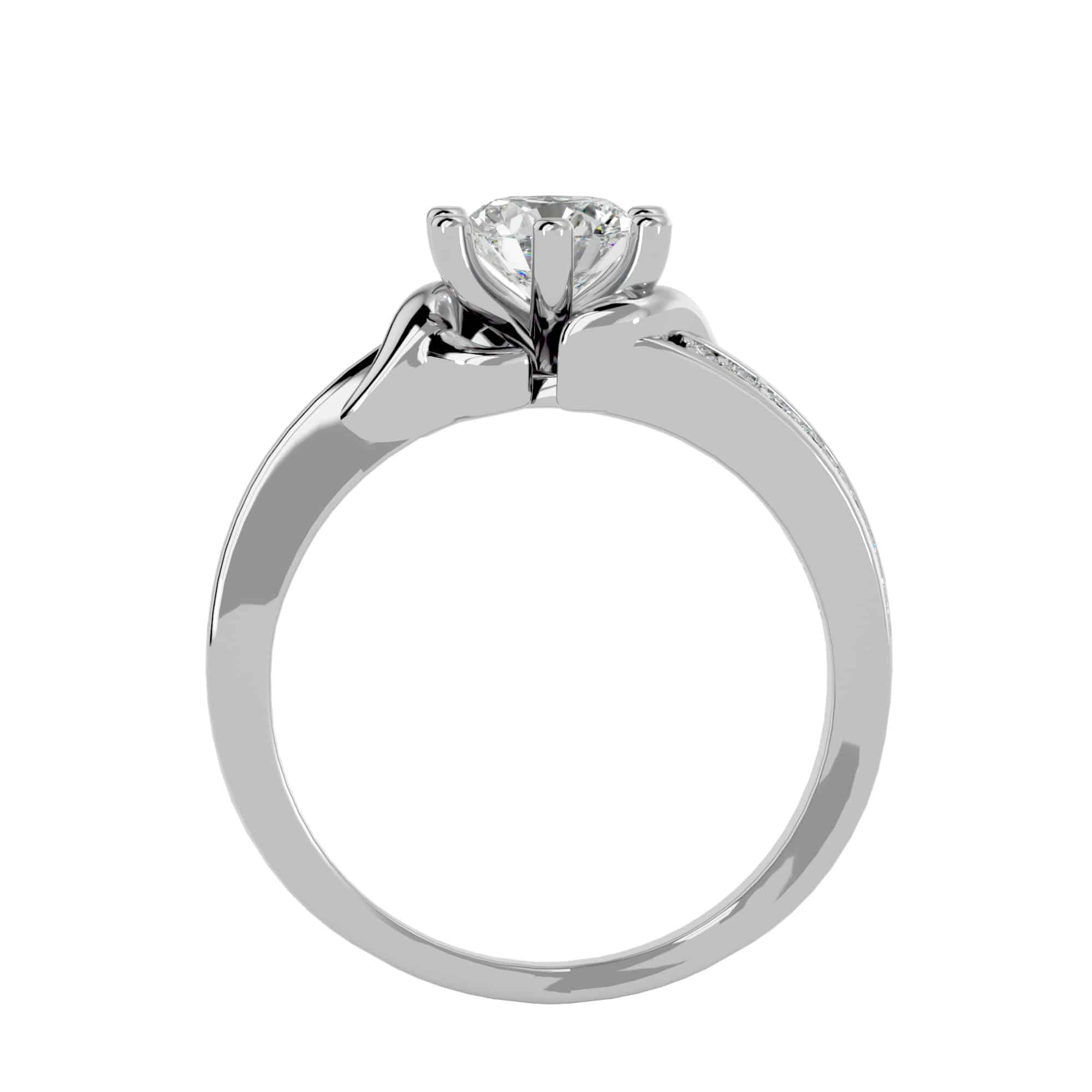 Solitaire Engagement Ring Entwinted Diamond Setting