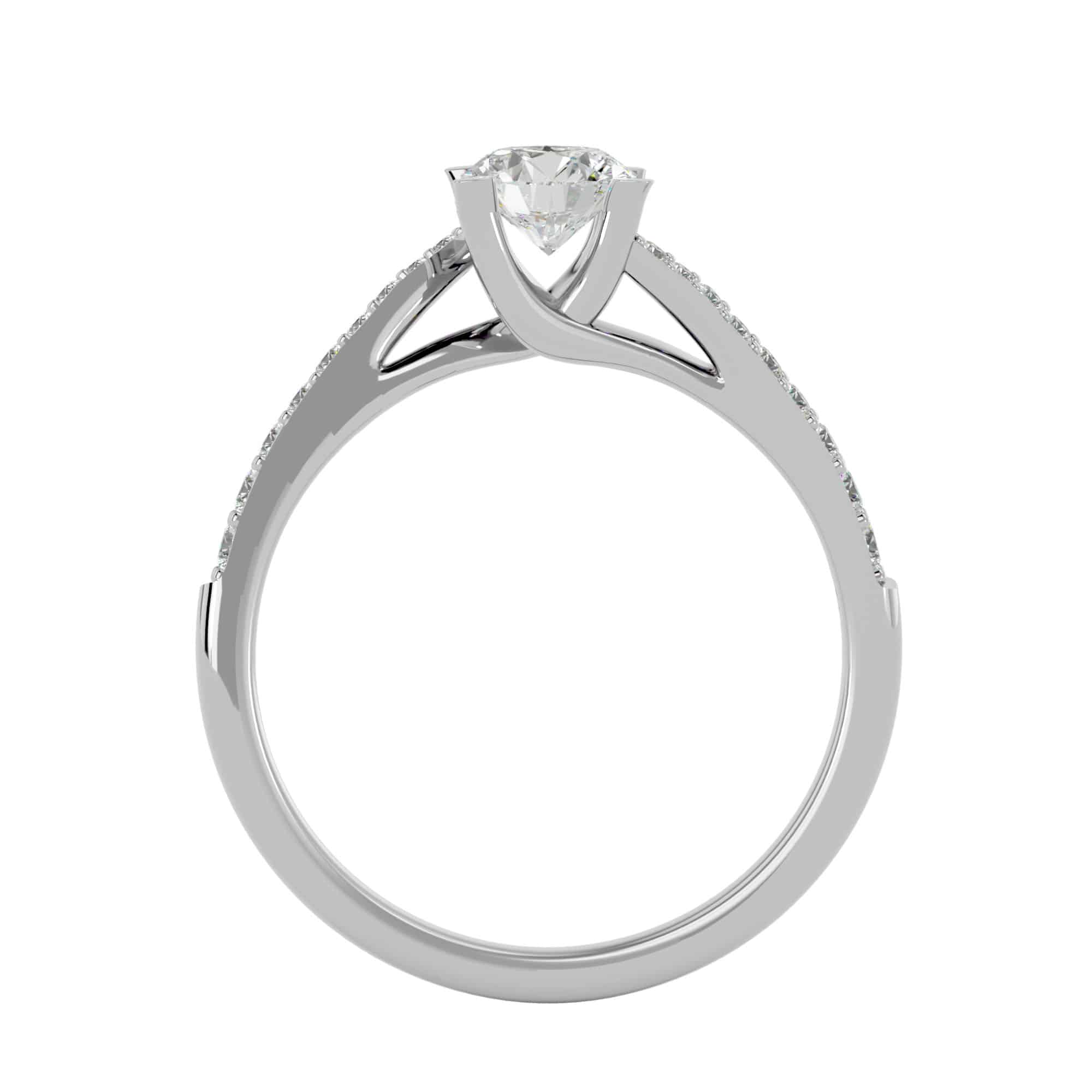 Solitaire Diamond Engagement Ring Crossed Claws Setting