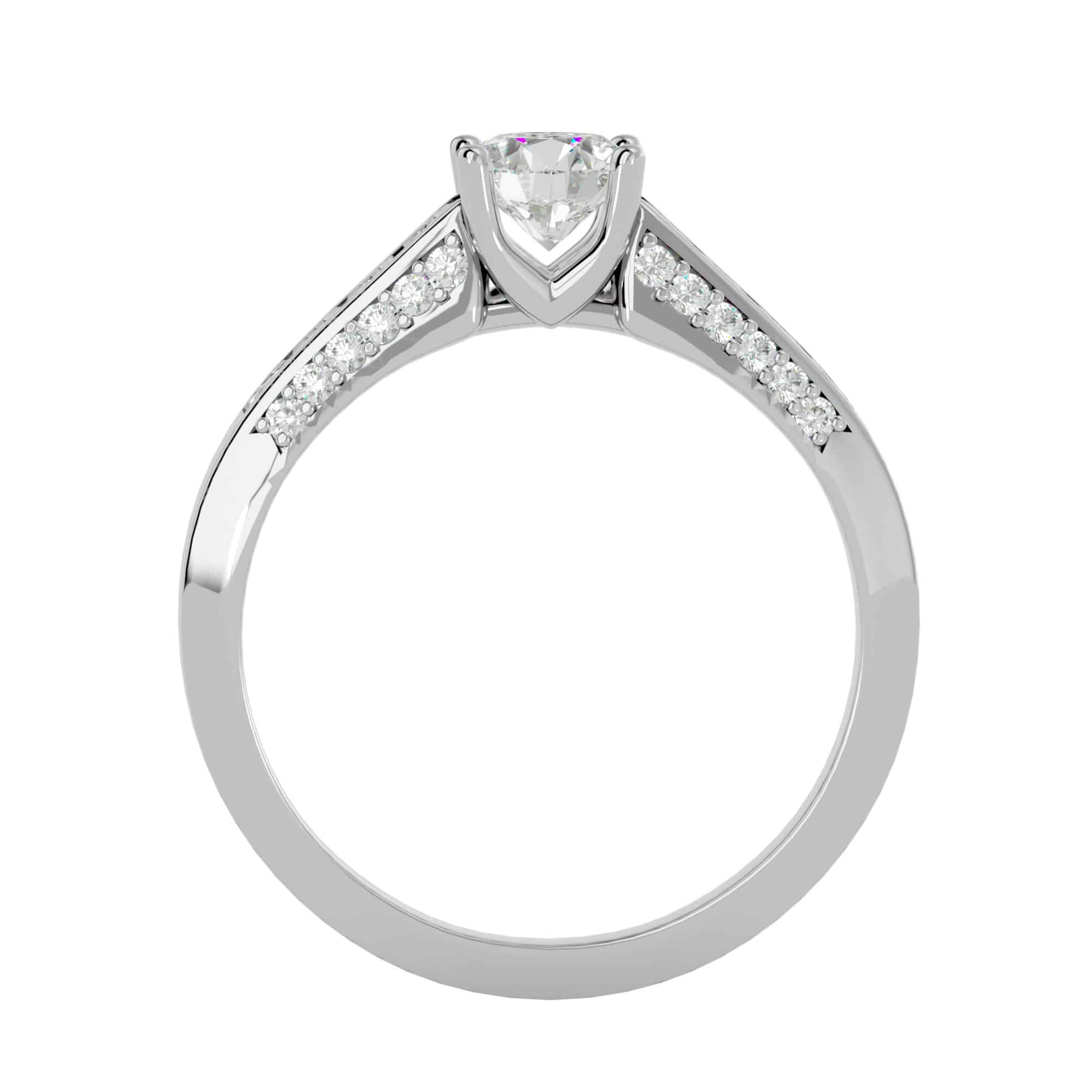 Lucy Vintage Engagement Ring All Side Diamond Shank