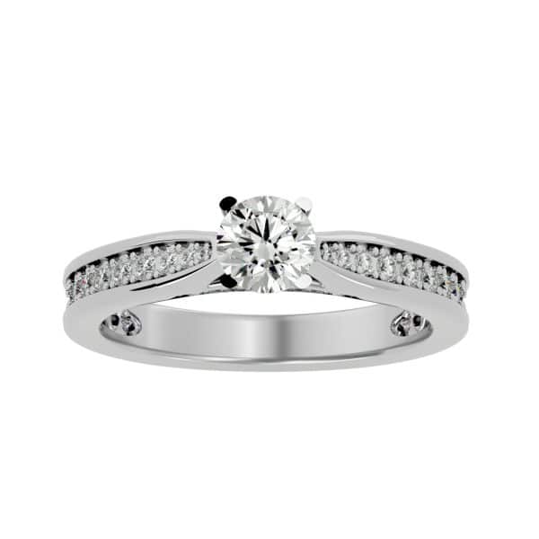 Lucy Thick Band Engagement Ring Tapered Diamond SettingLucy Thick Band Engagement Ring Tapered Diamond Setting