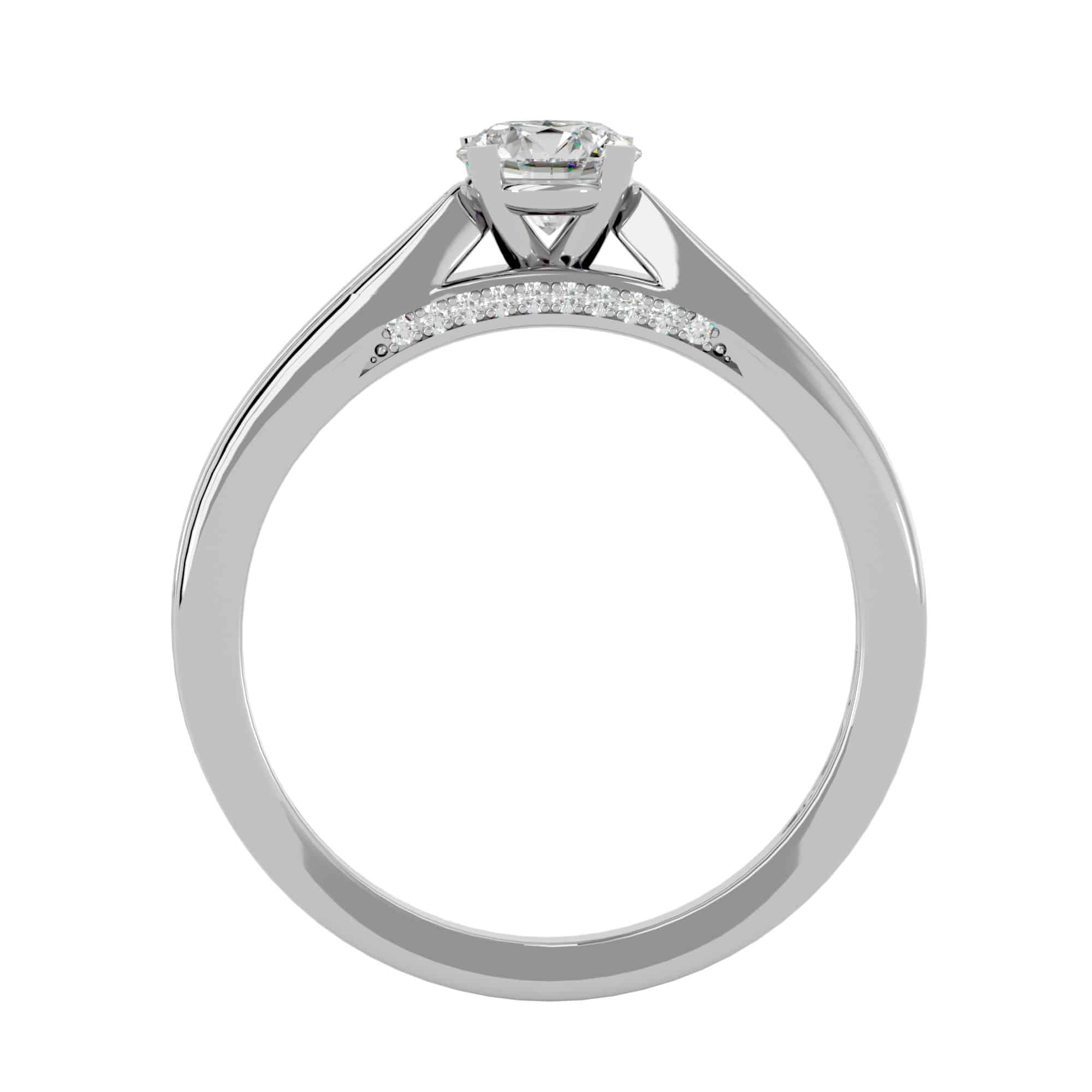 Lucy Thick Band Engagement Ring Tapered Diamond Setting