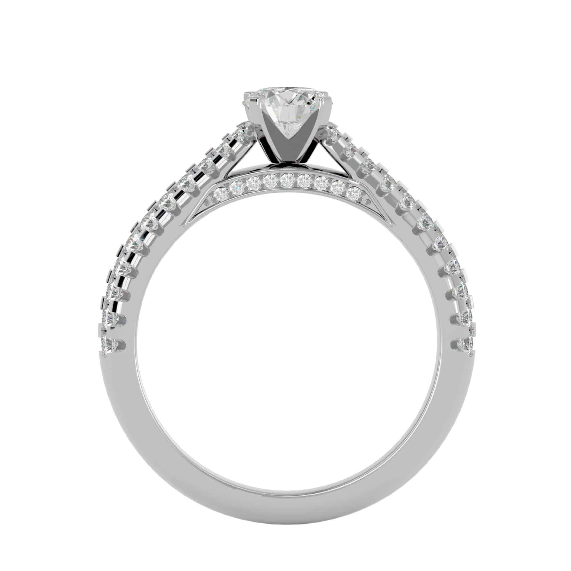 Lucy Solitaire Engagement Ring Double Pave Diamond Setting