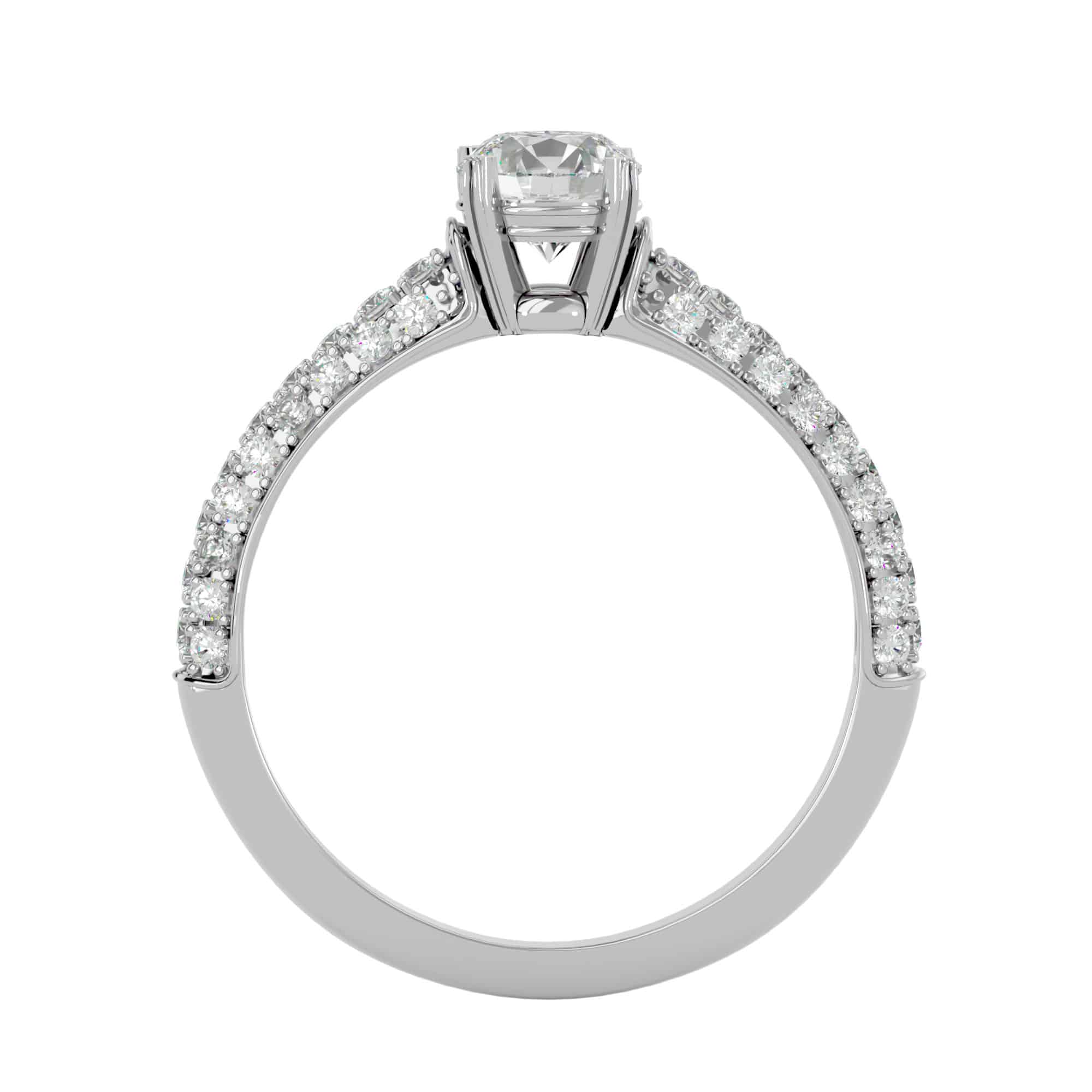 Josephine Solitaire Ring Triple MicroPave Diamond Setting