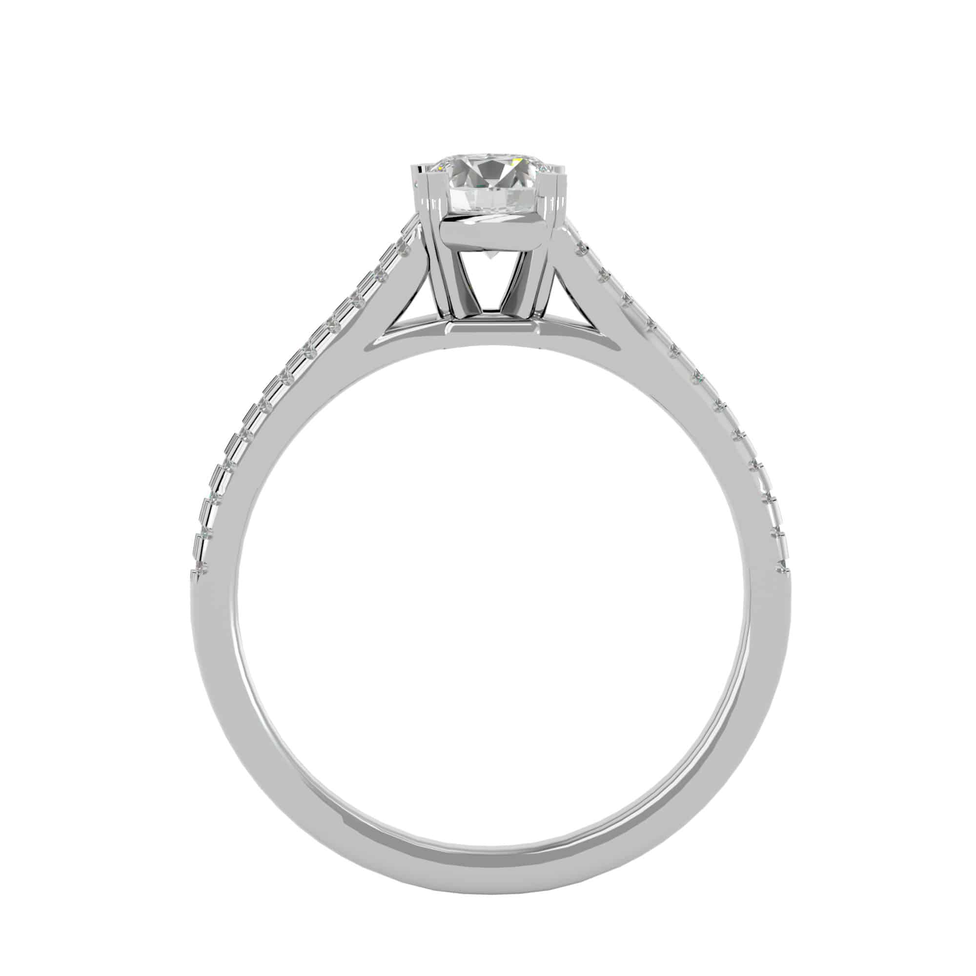 Split Band Solitaire Diamond Engagement Ring