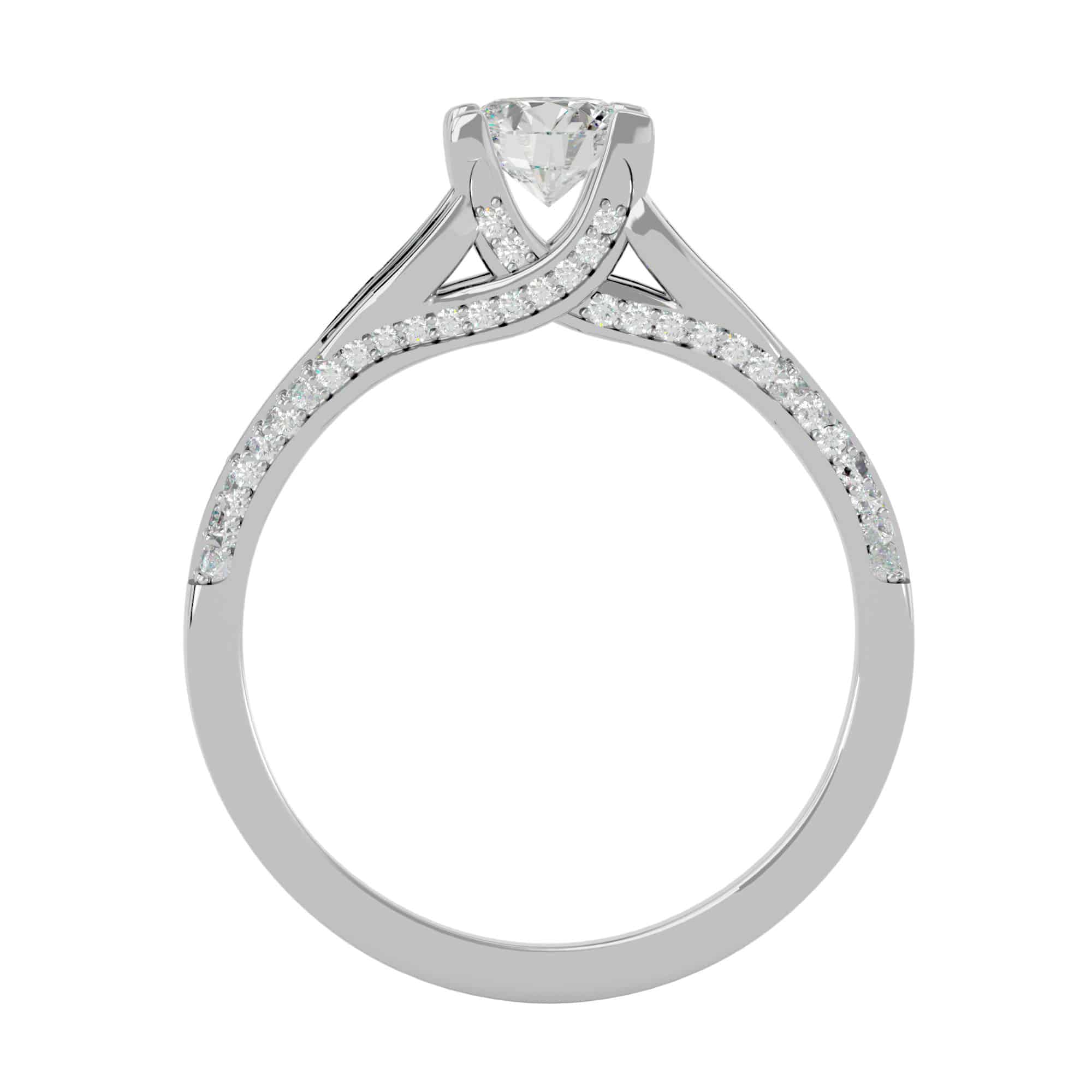 Lucy Cathedral Engagement Ring Solitaire Diamond Split Band