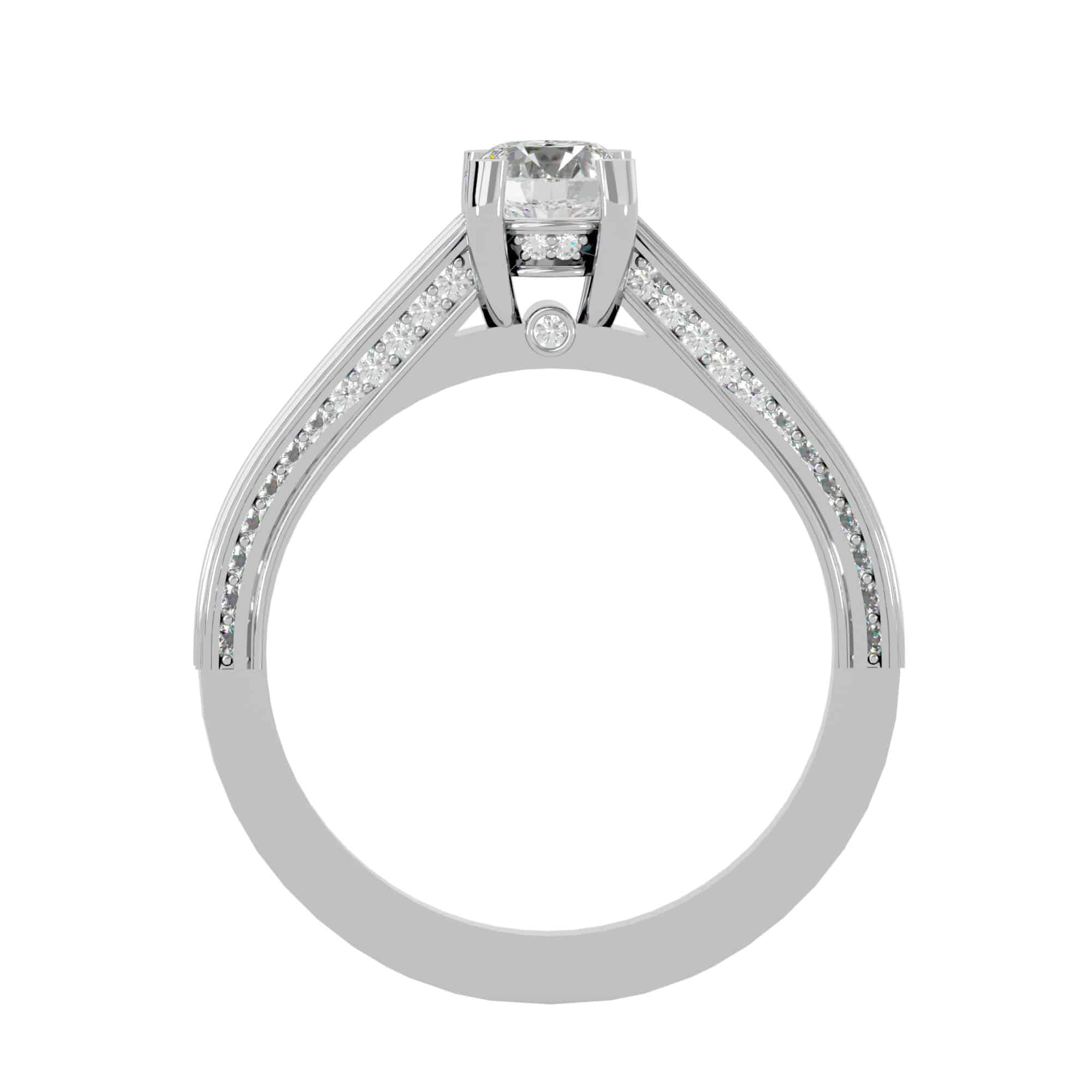 RX Solitaire Engagement Ring Railed Edge All Side Diamond Setting