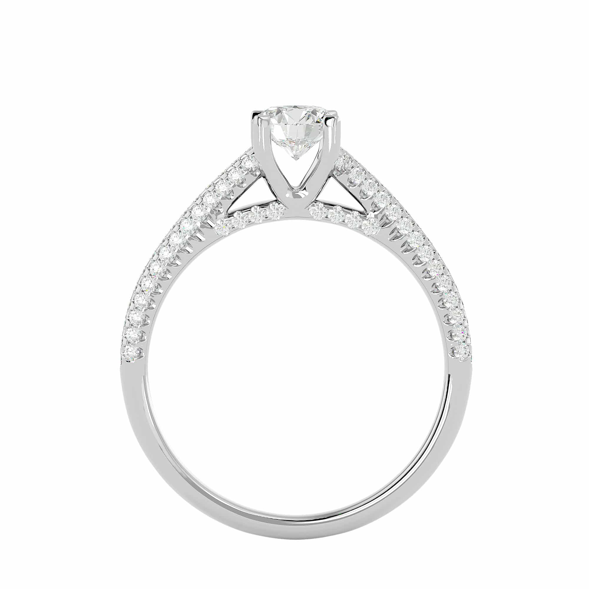 Lucy Solitaire Diamond Micro-Pave Engagement Ring