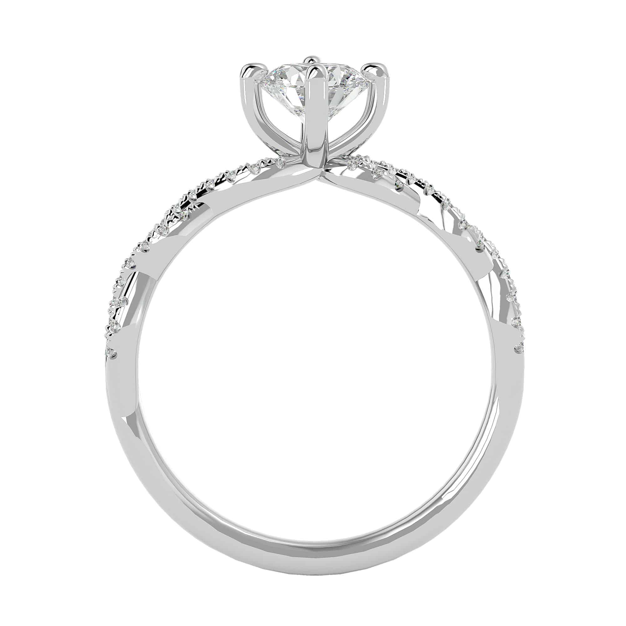 Solitaire Engagement Ring East West Diamond Setting