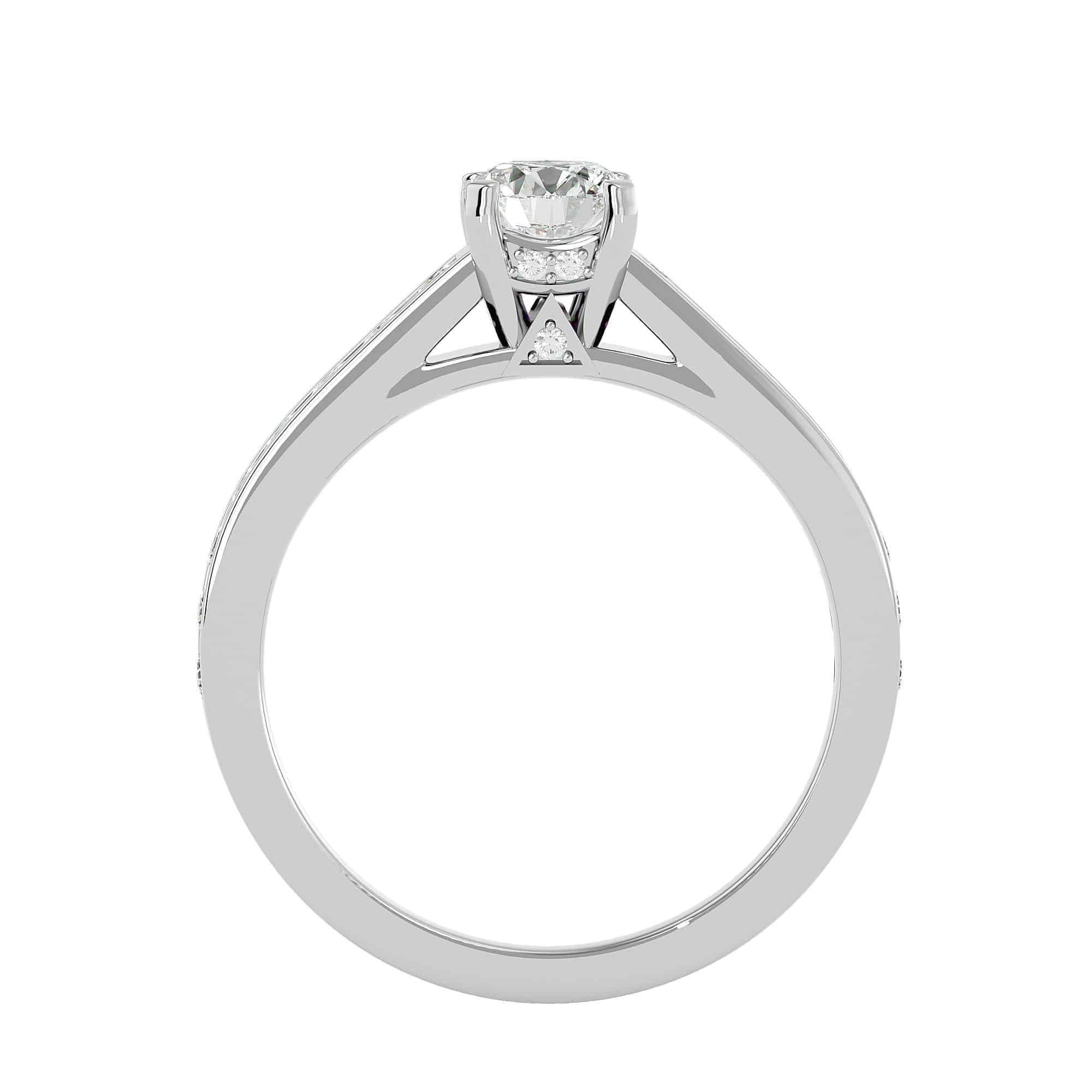 RX Four Claws Engagement Ring Hidden Halo Solitaire Setting