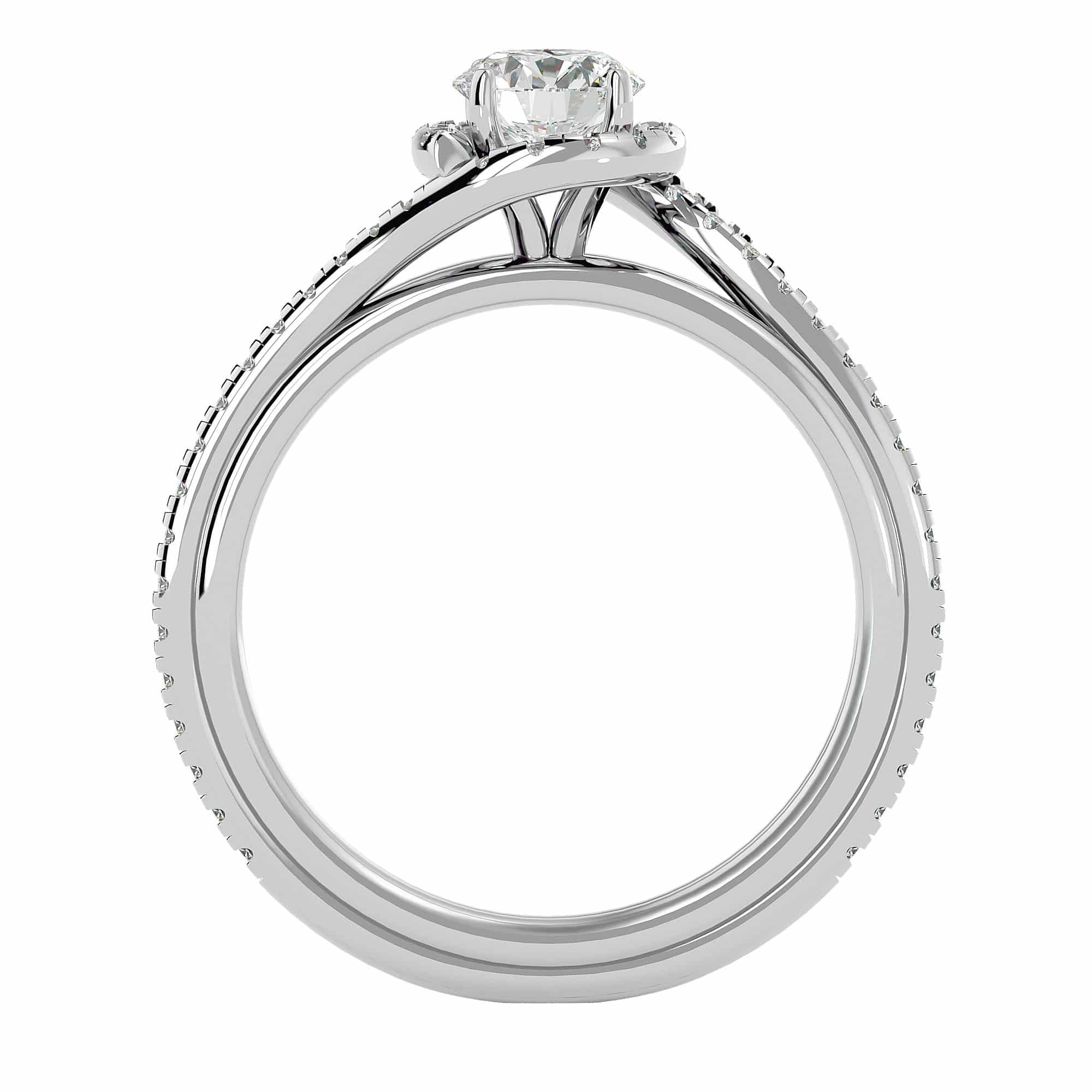 Twisted Diamond Ring Halo Engagement Band