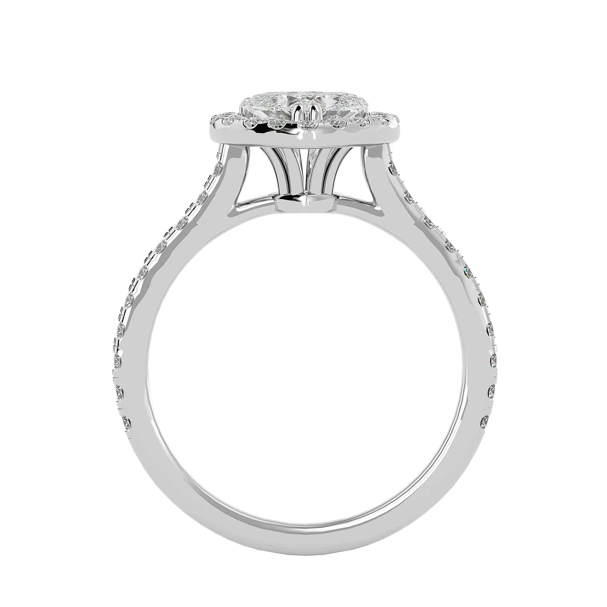 Classic Heart Shape Halo Diamond Engagement Ring