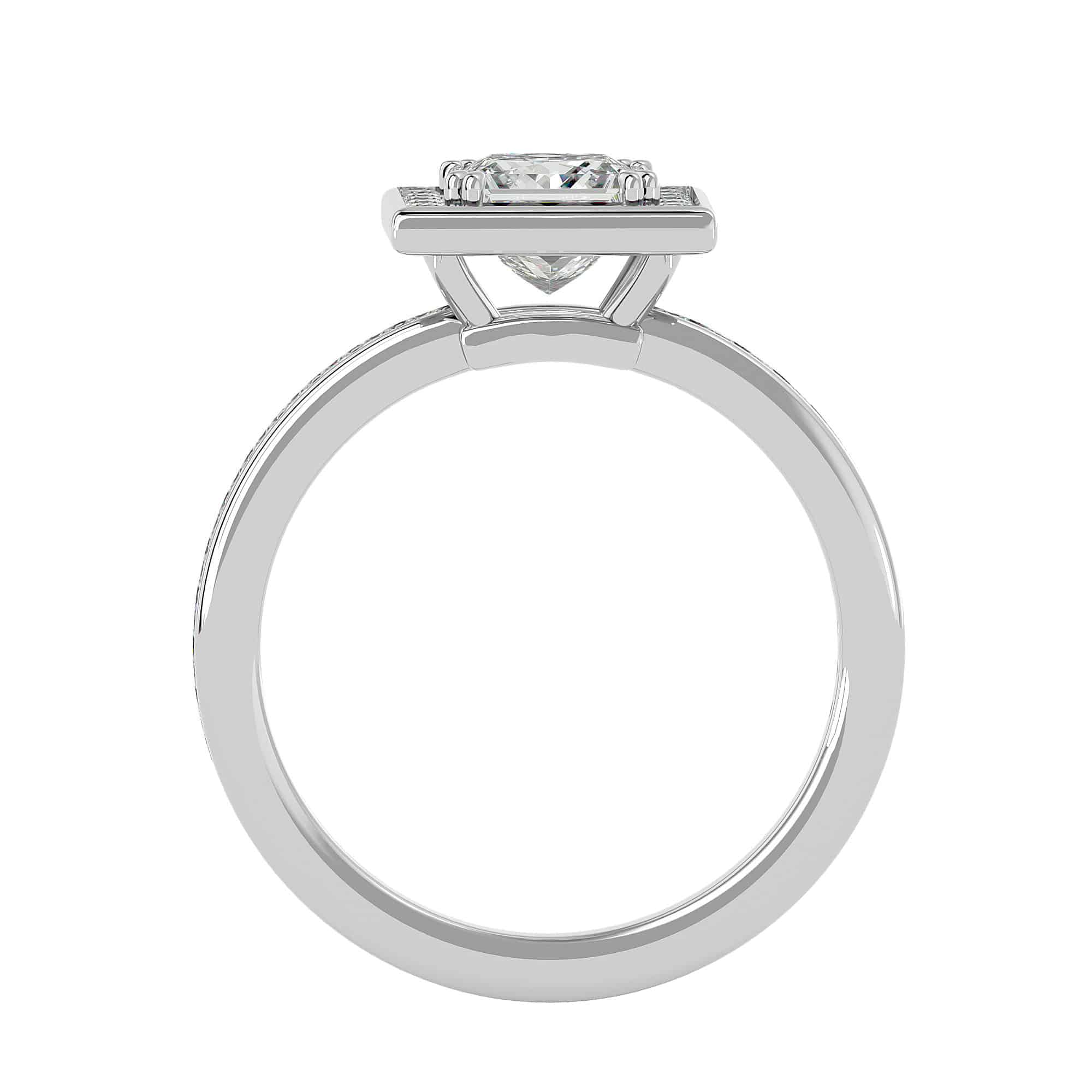 Princess Cut Square Halo Engagement Ring