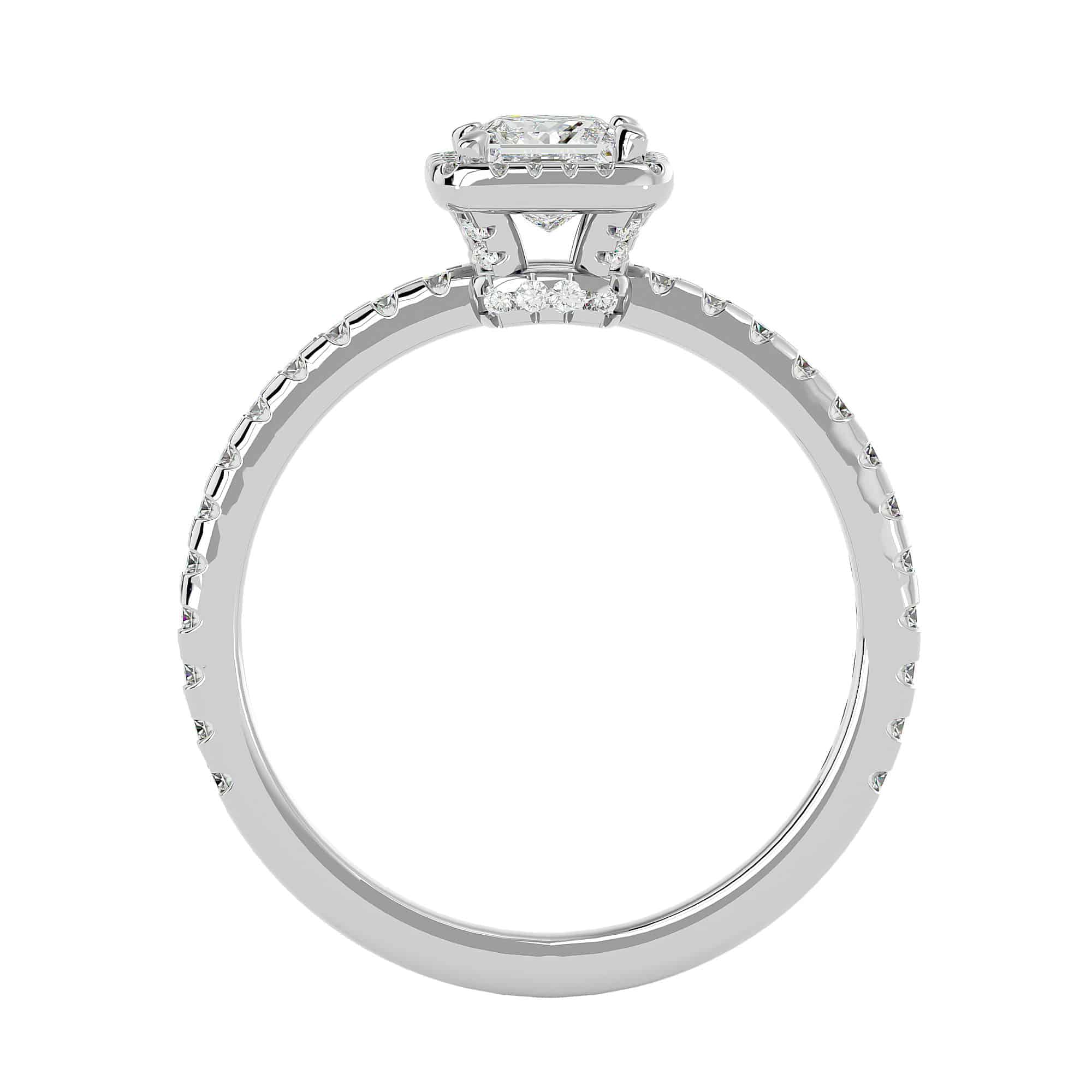 Lucy Princess Cut Halo Engagement Ring Diamond Bezel Setting