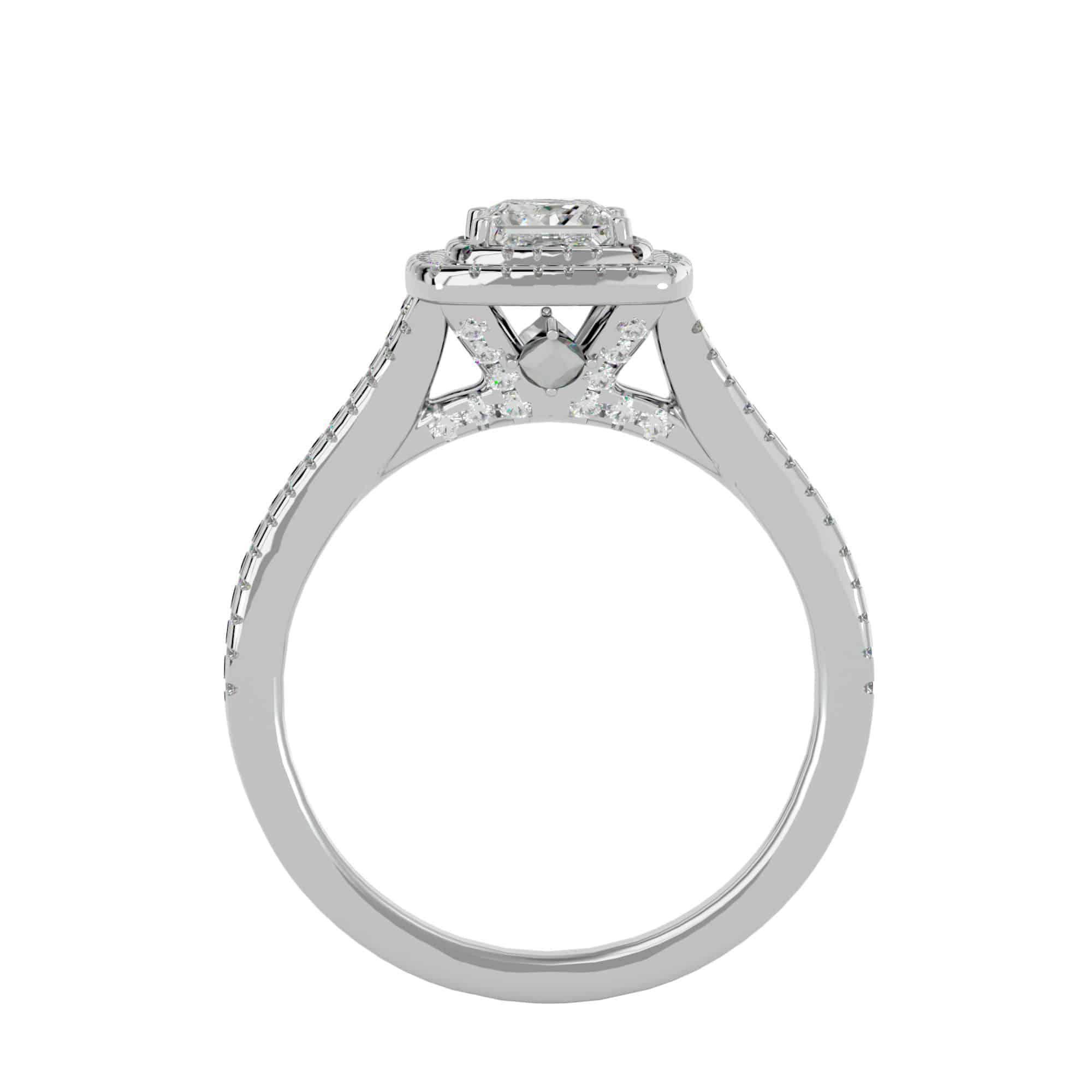 Lucy Princess Cut Double Halo Engagement Ring