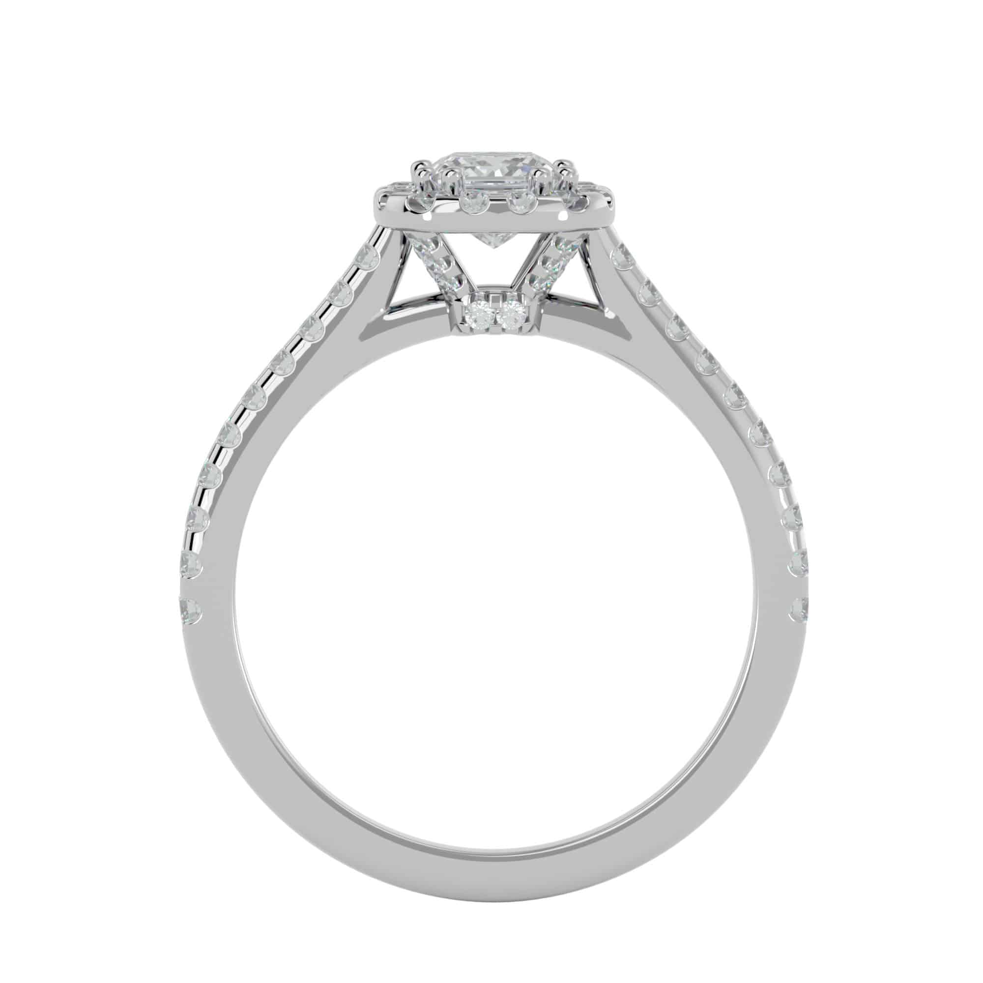 Lucy Princess Cut Halo Engagement Ring Cathedral Setting
